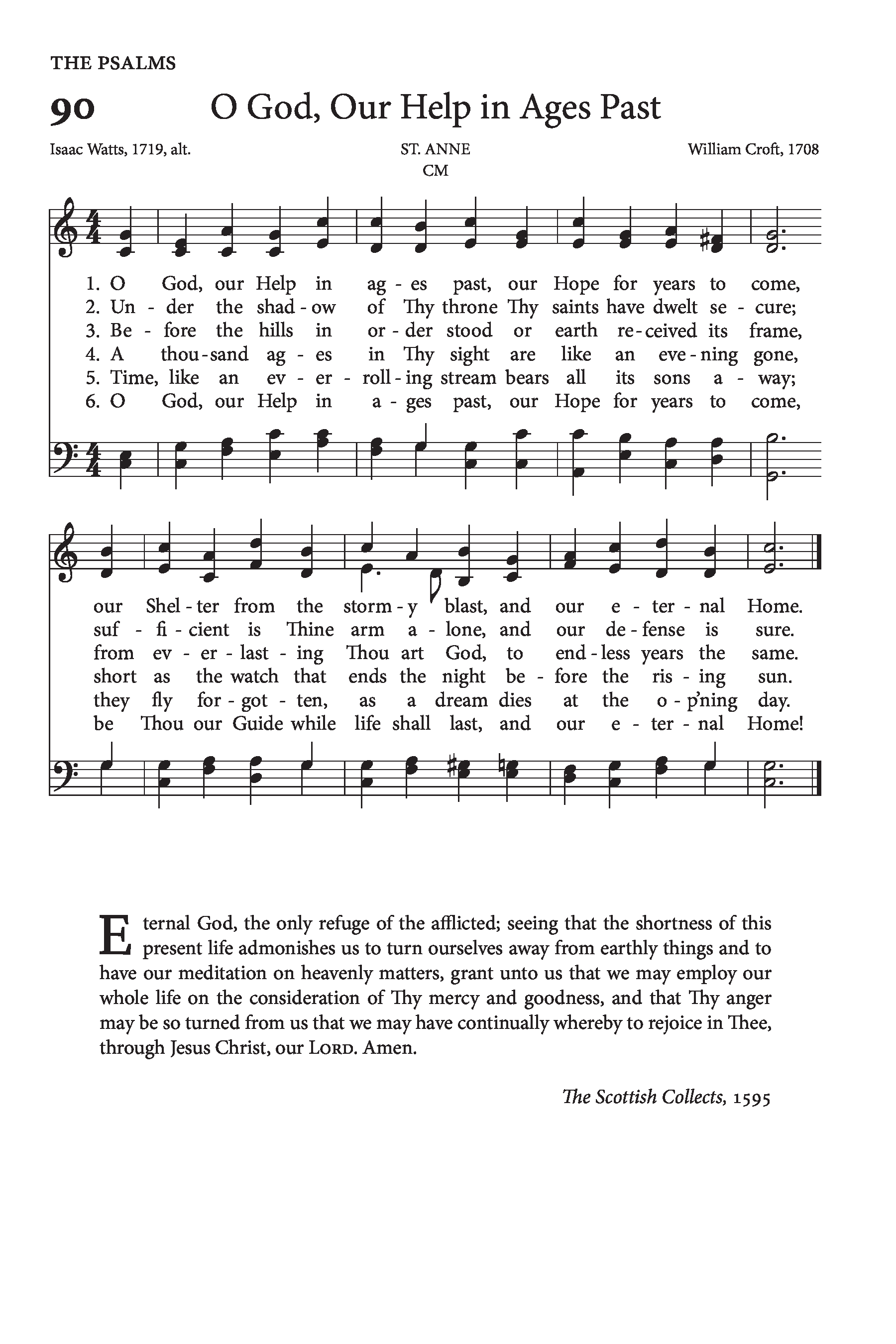 Hymn Sheet for O God, Our Help in Ages Past