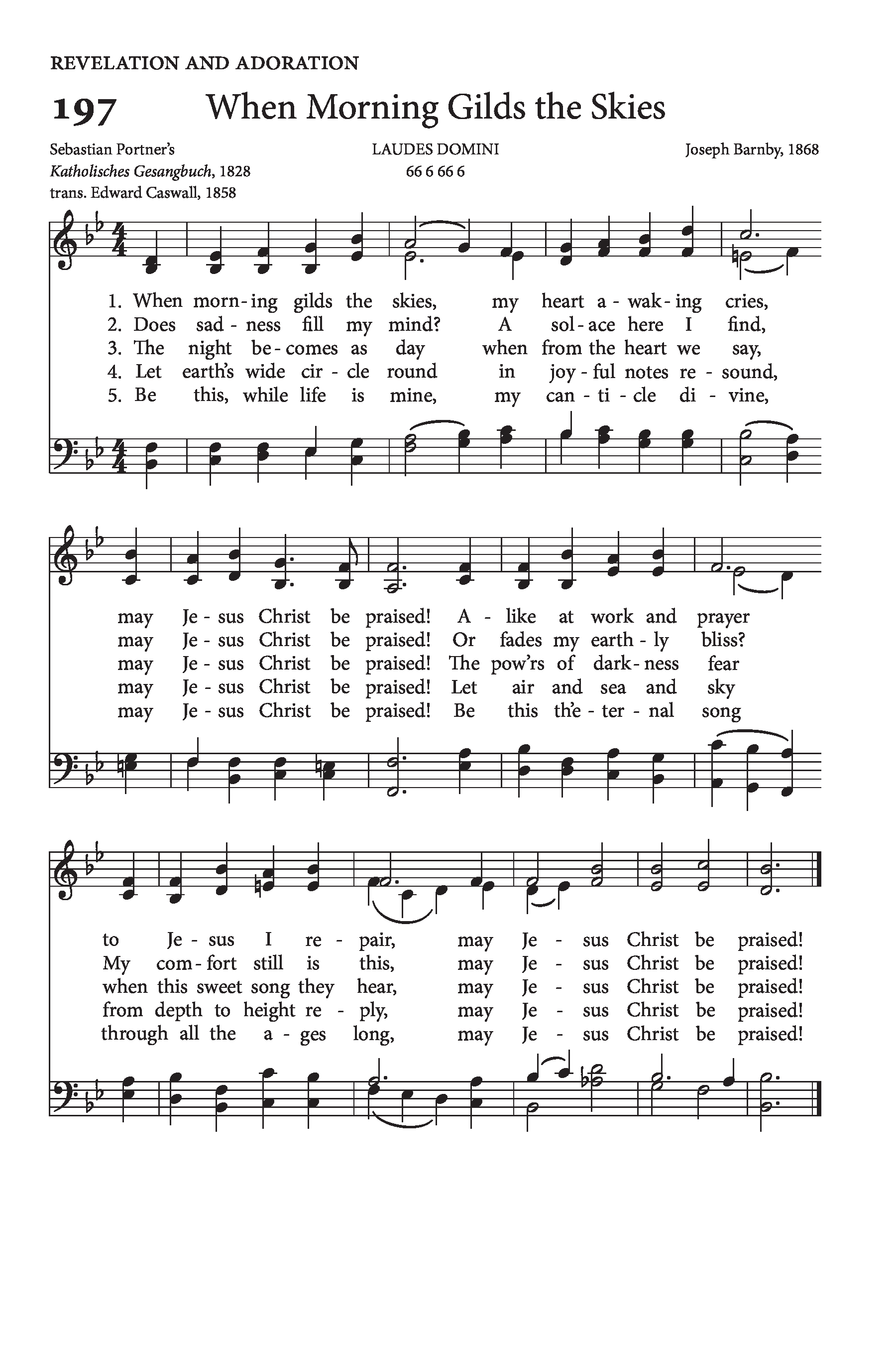 Hymn Sheet for May Jesus Christ Be Praised