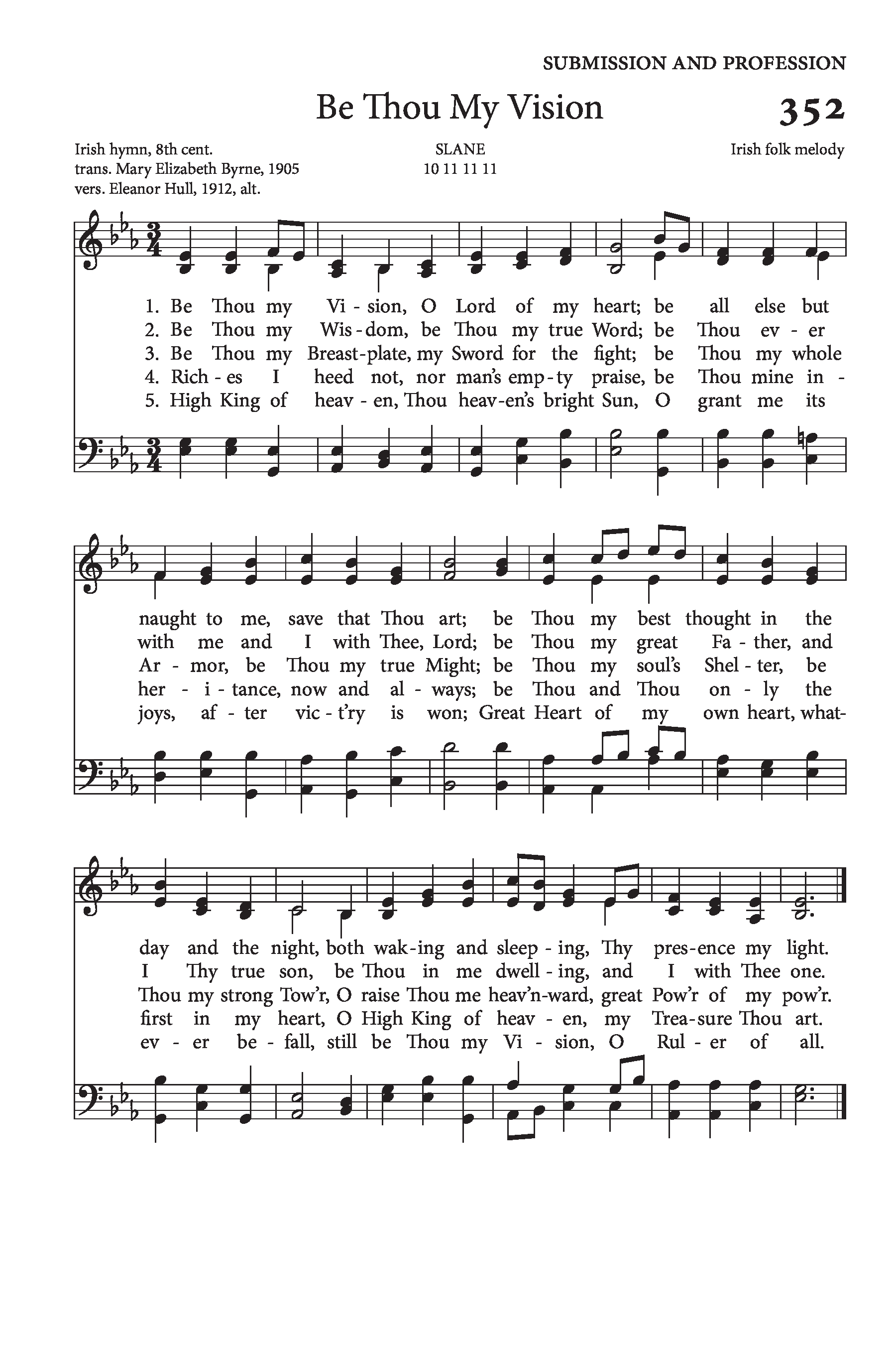 Hymn Sheet for Be Thou My Vision