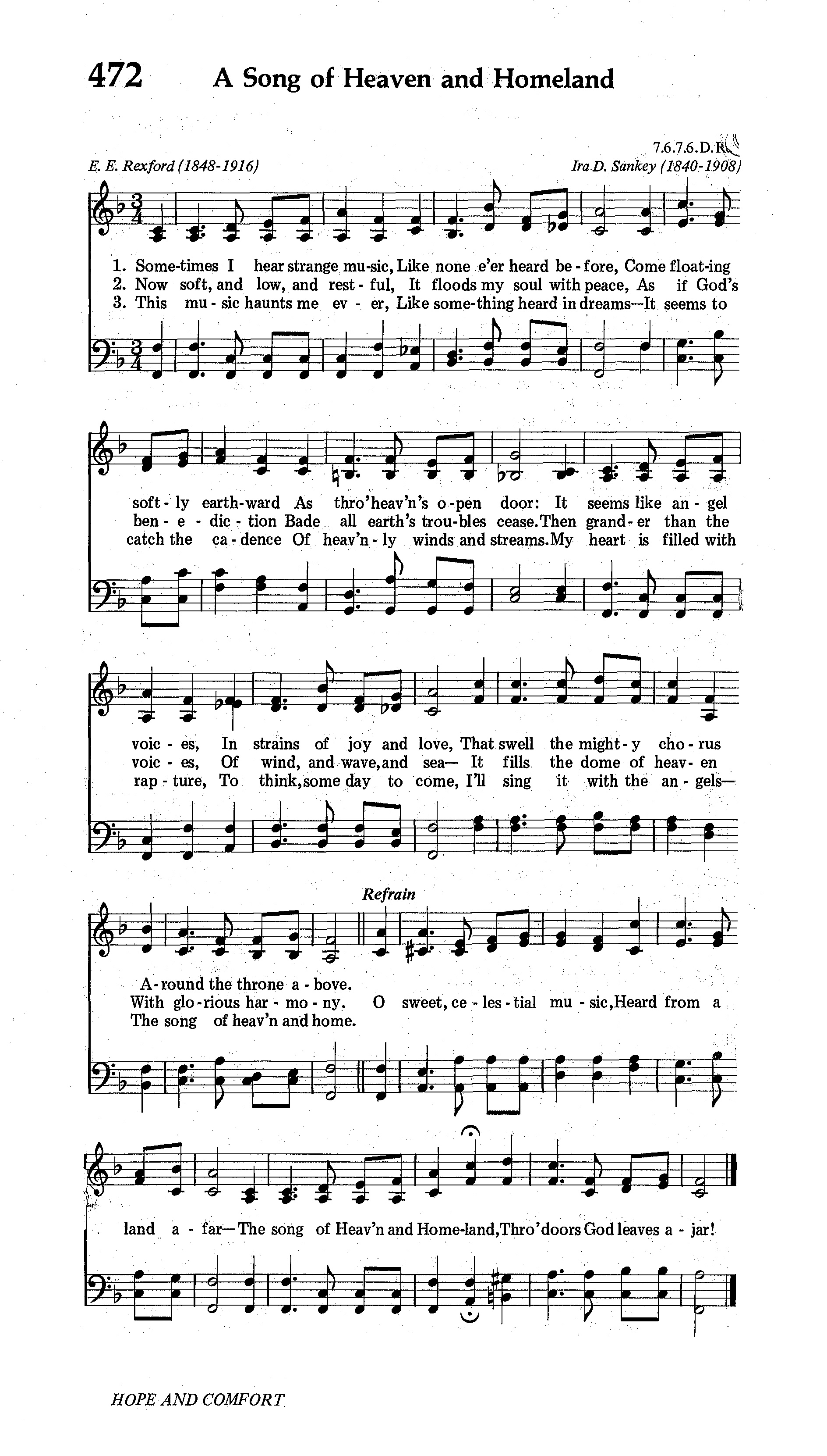 Hymn Sheet for A Song of Heaven and Homeland