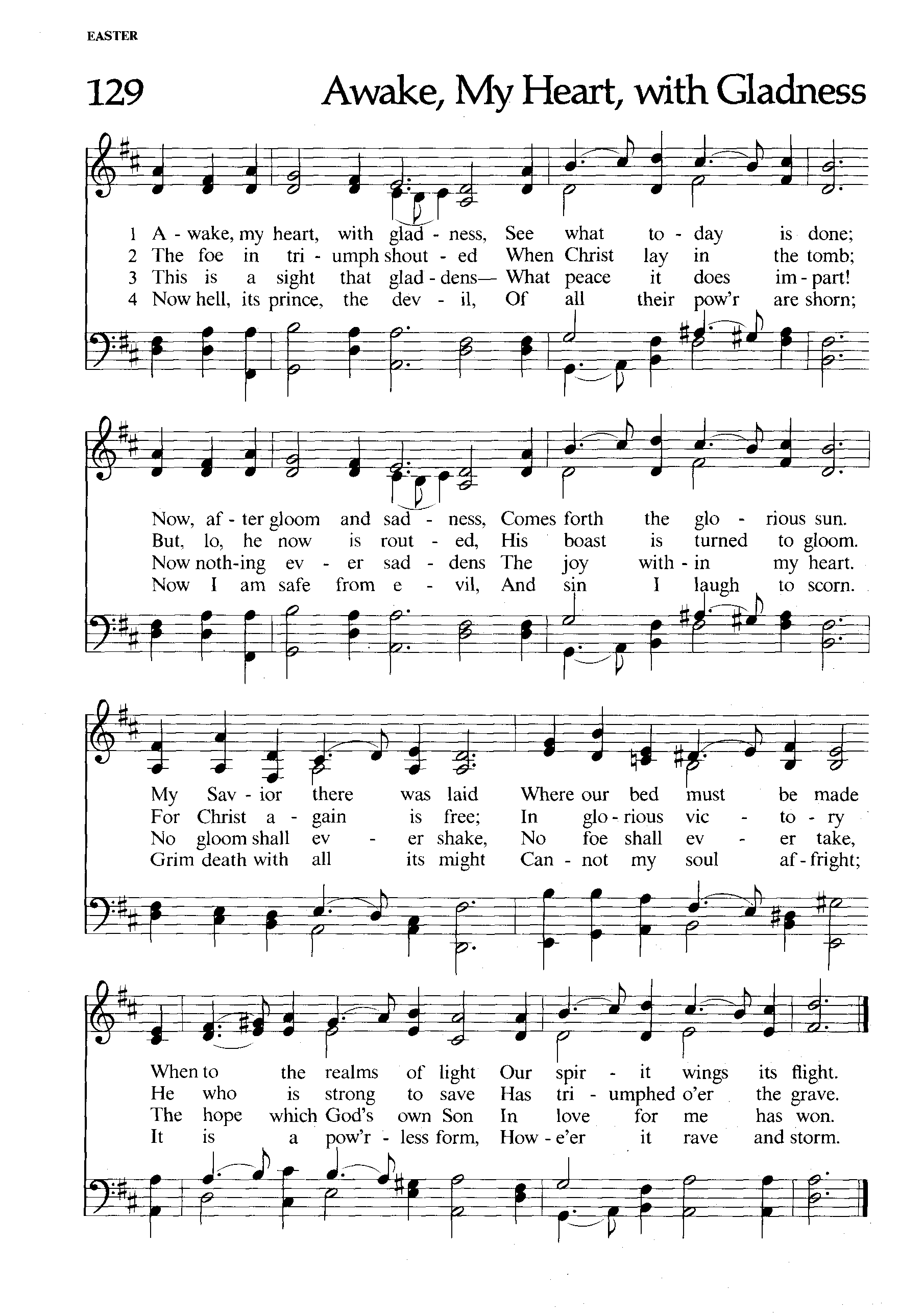 Hymn Sheet for Awake, My Heart, with Gladness