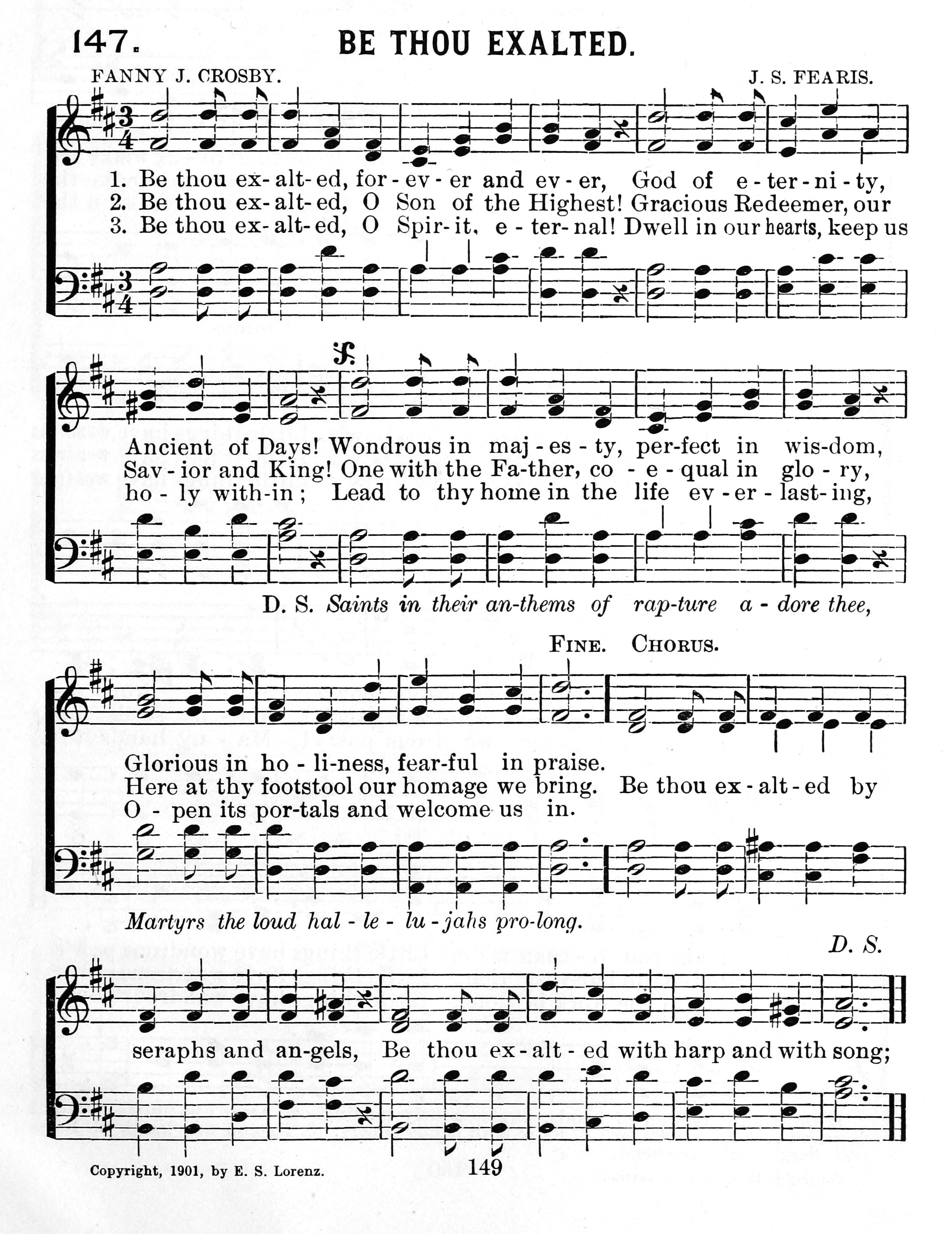 Hymn Sheet for Be Thou Exalted