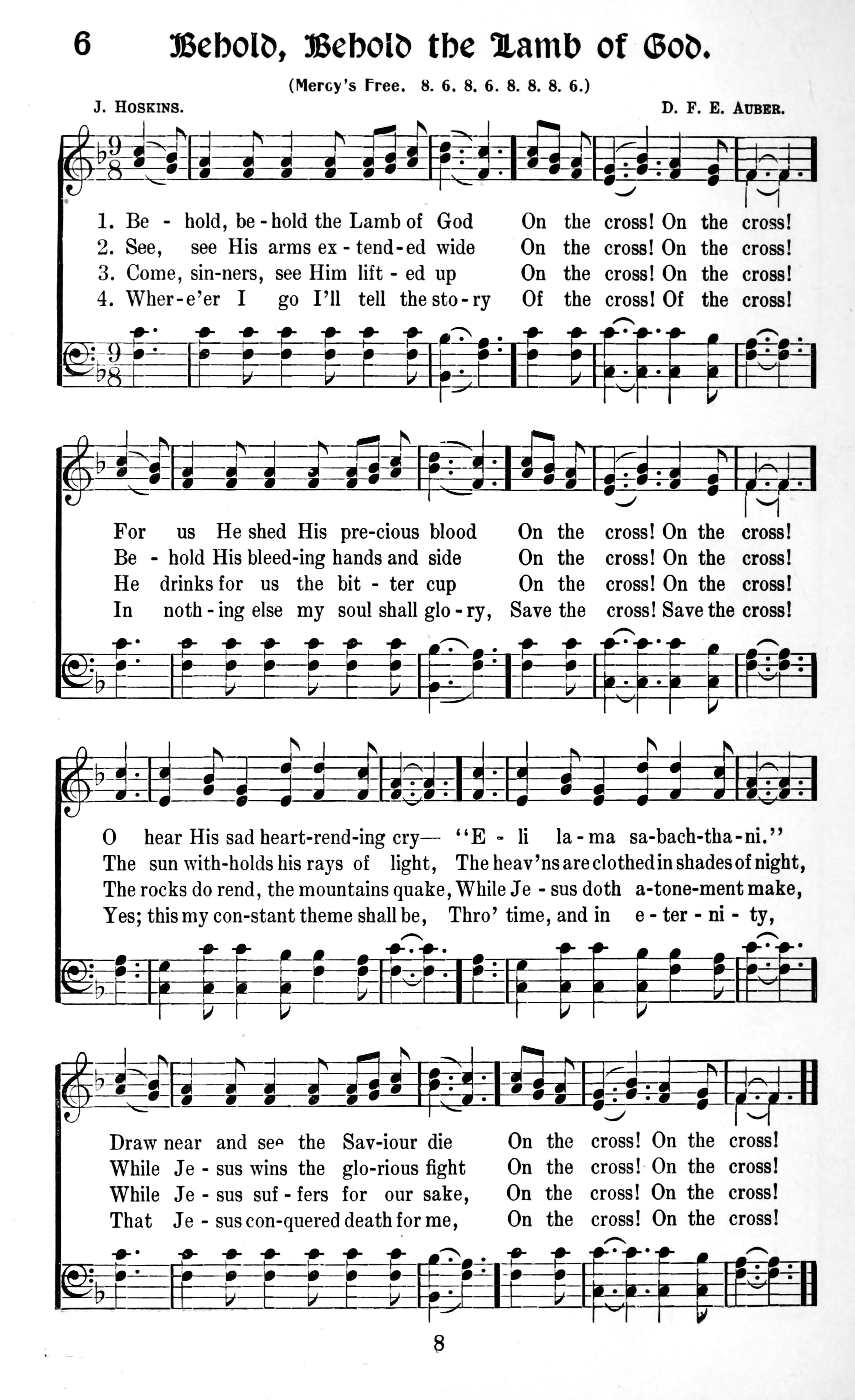 Hymn Sheet for Behold the Lamb