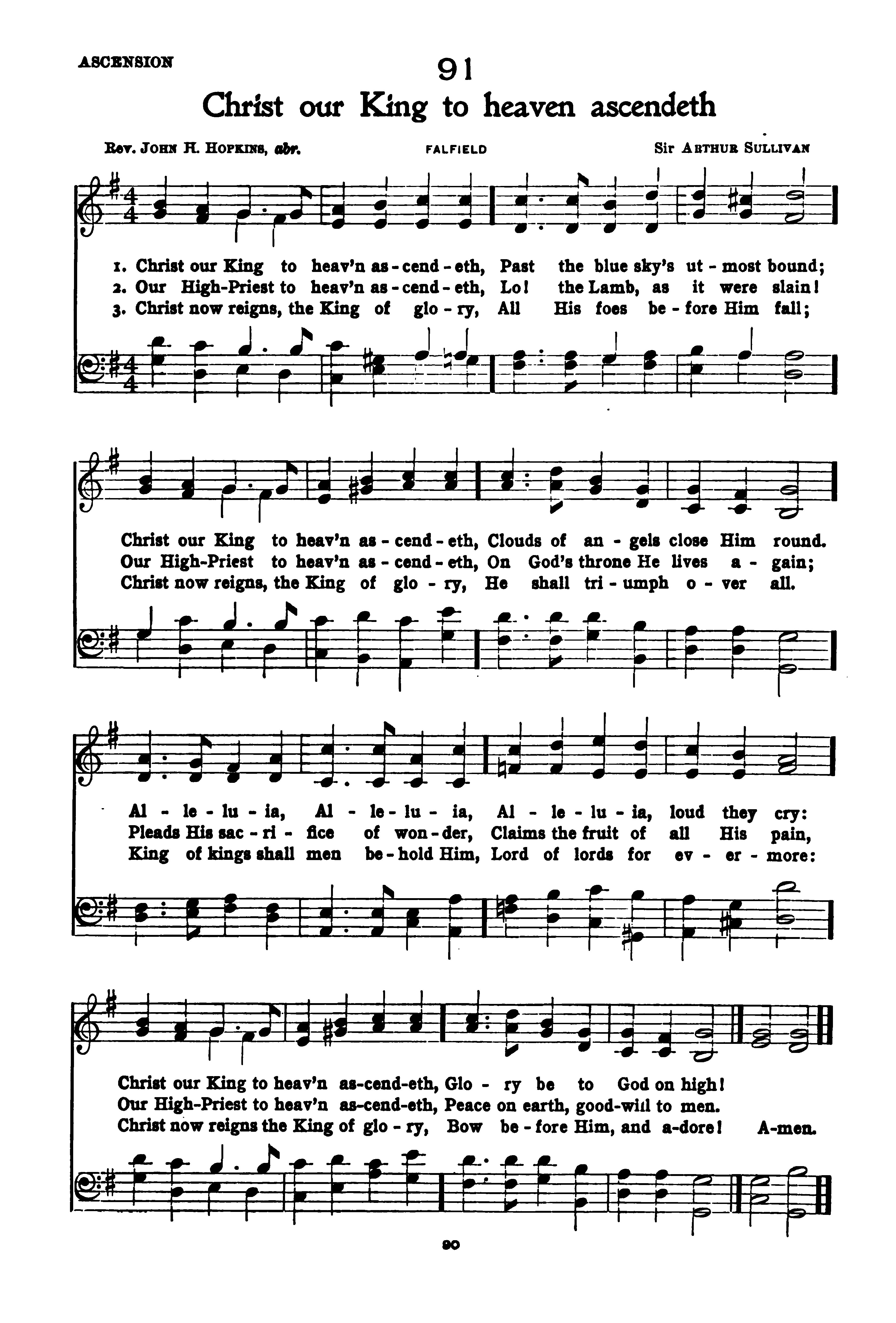 Hymn Sheet for Christ Our King to Heaven Ascendeth