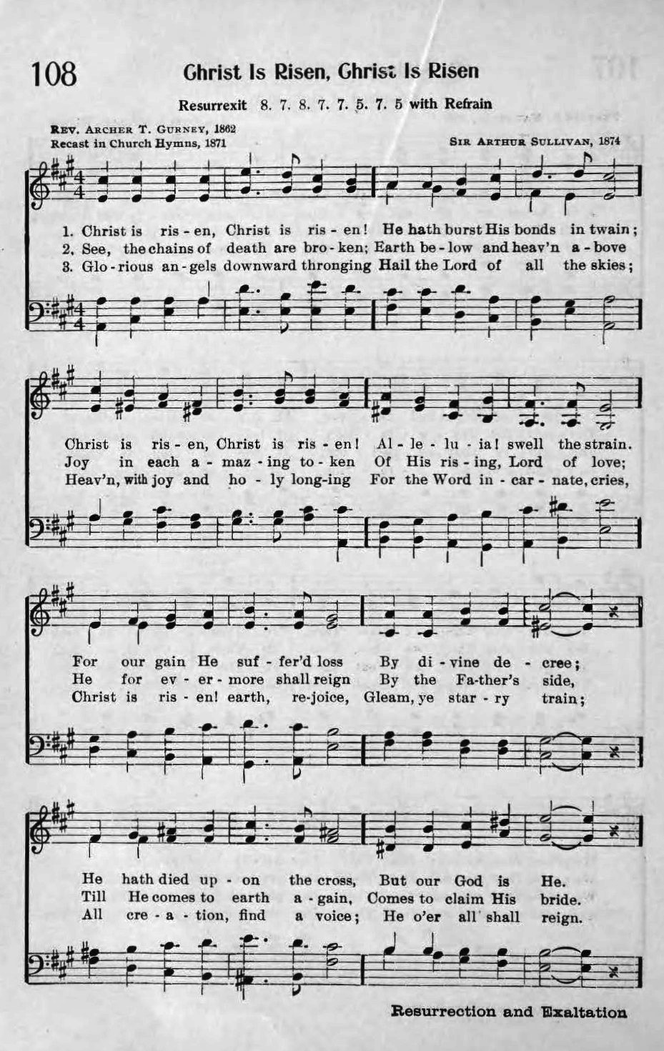 Hymn Sheet for Christ is risen! Christ is risen!