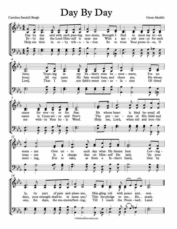 Hymn Sheet for Day by Day