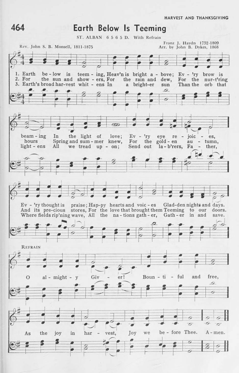 Hymn Sheet for Earth Below is Teeming