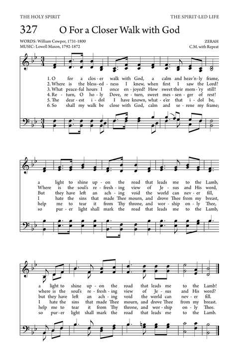 Hymn Sheet for For A Closer Walk With God