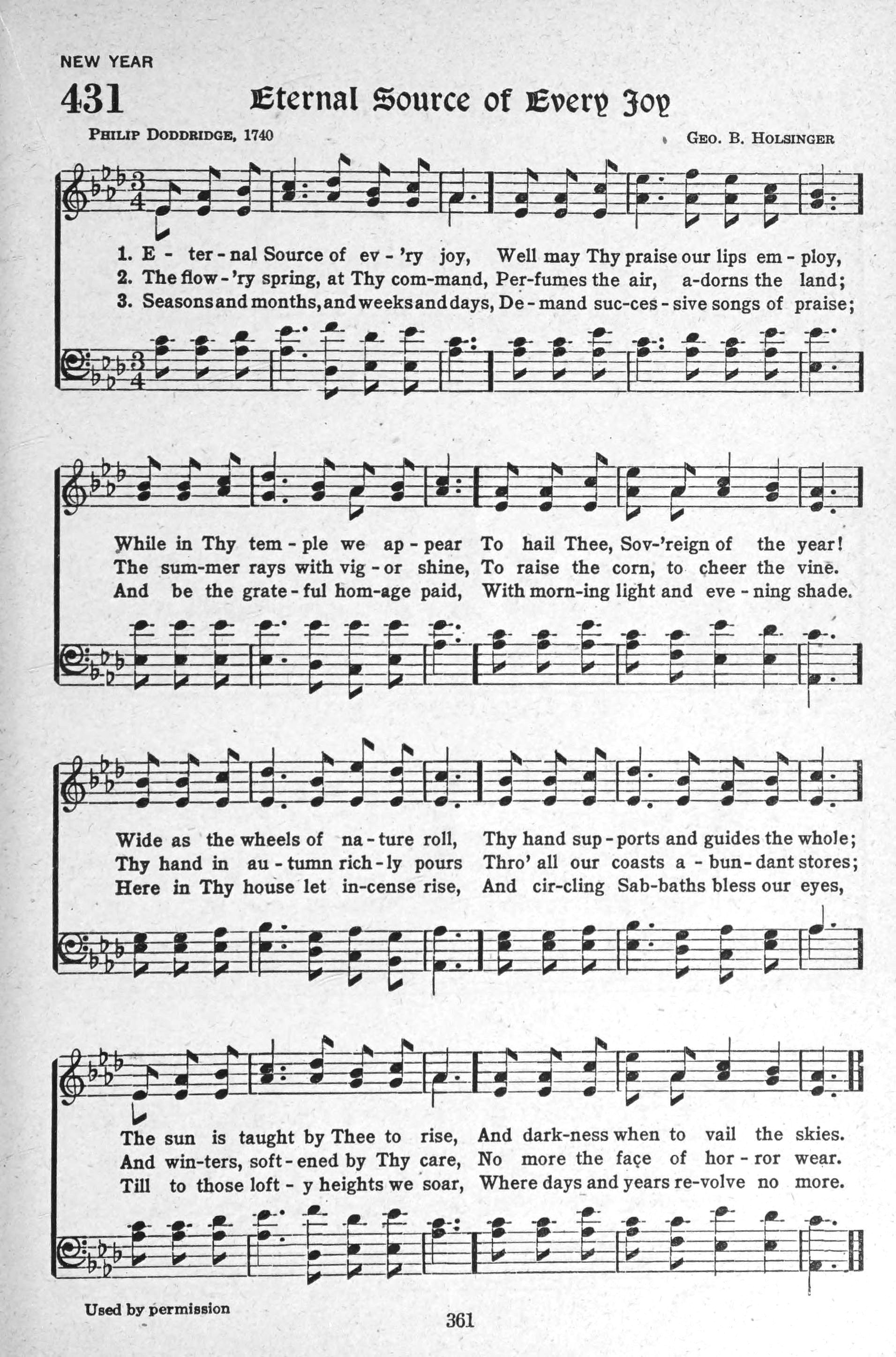 Hymn Sheet for For a New-Year's Day
