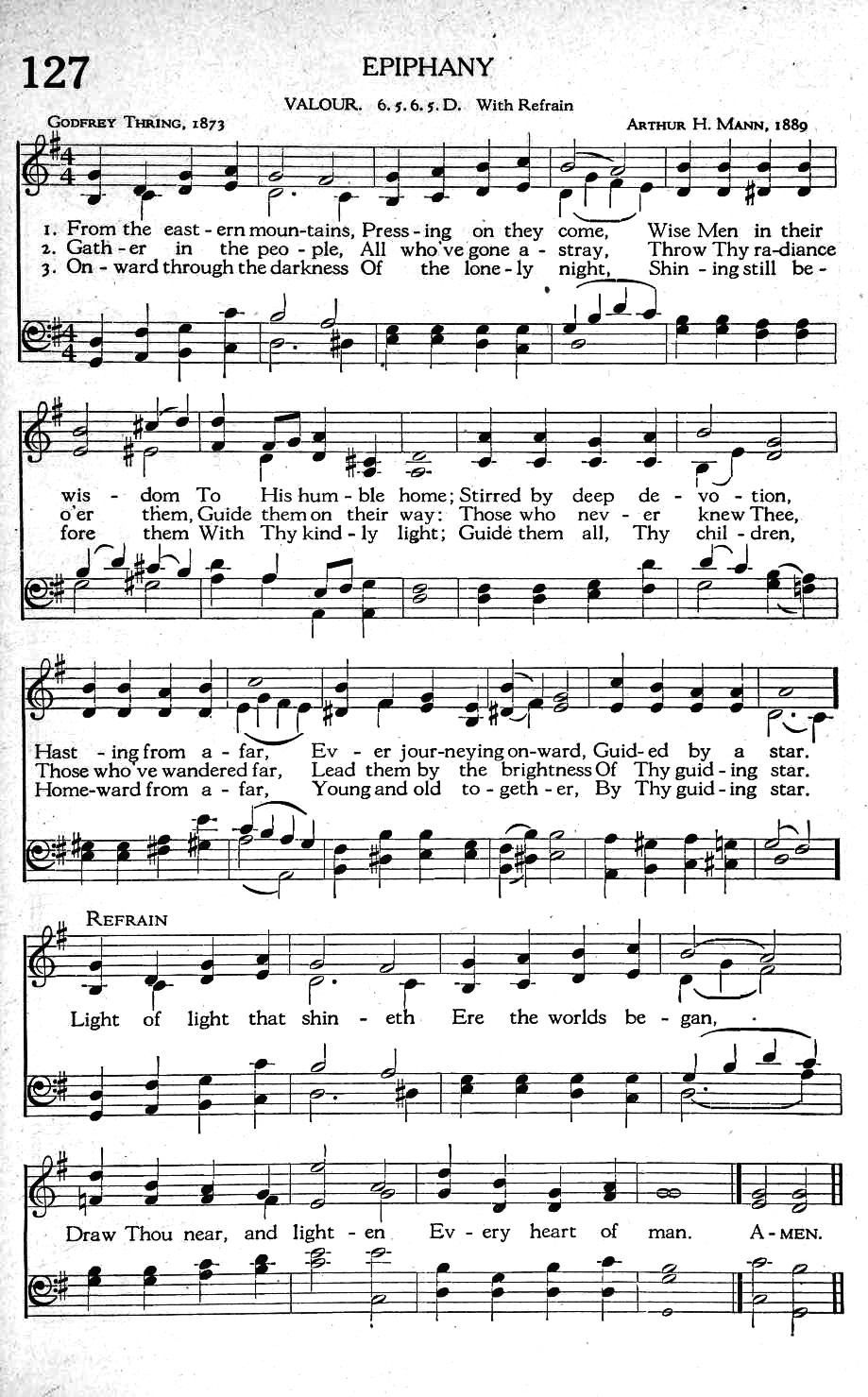 Hymn Sheet for From the Eastern Mountains