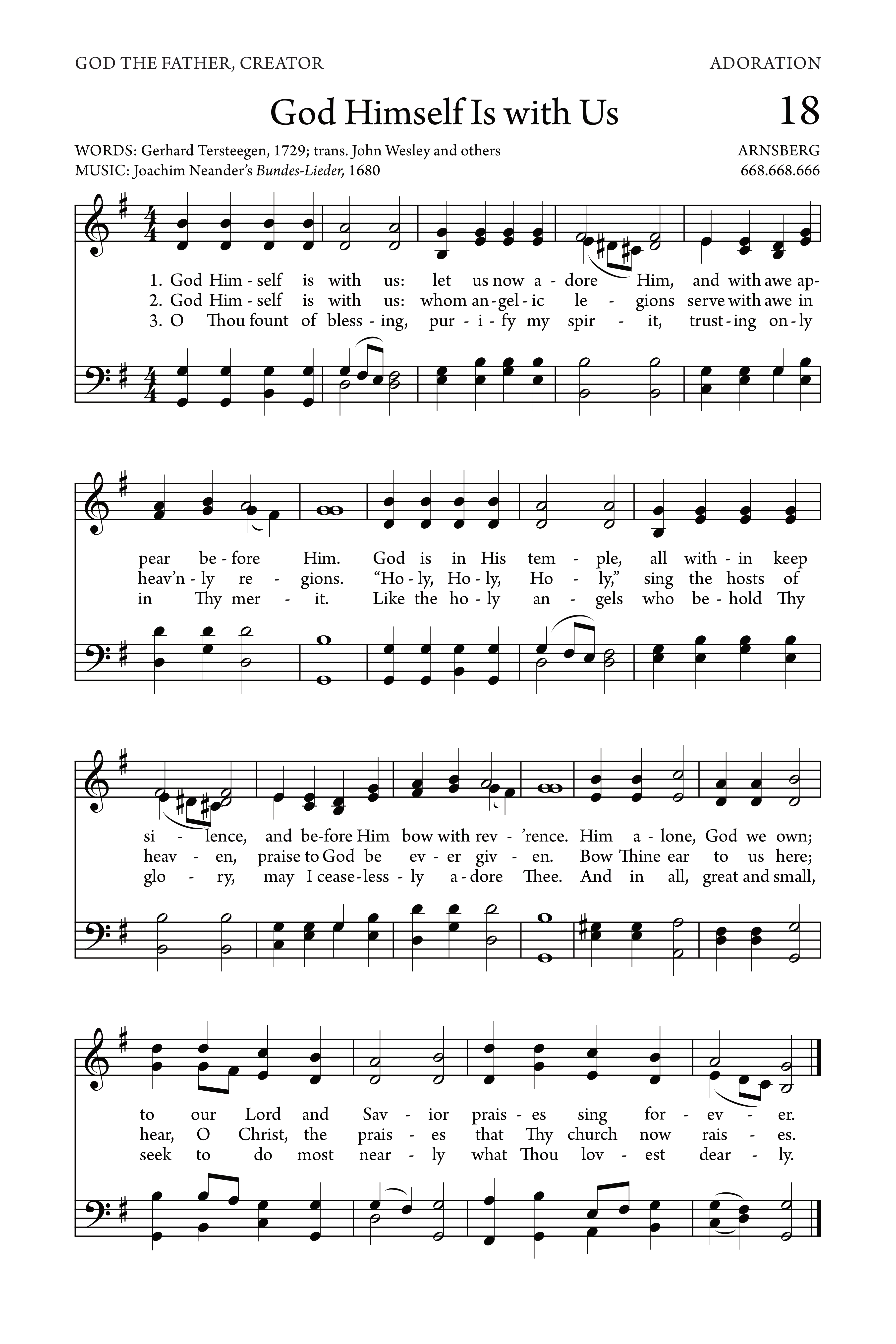 Hymn Sheet for God Himself Is With Us