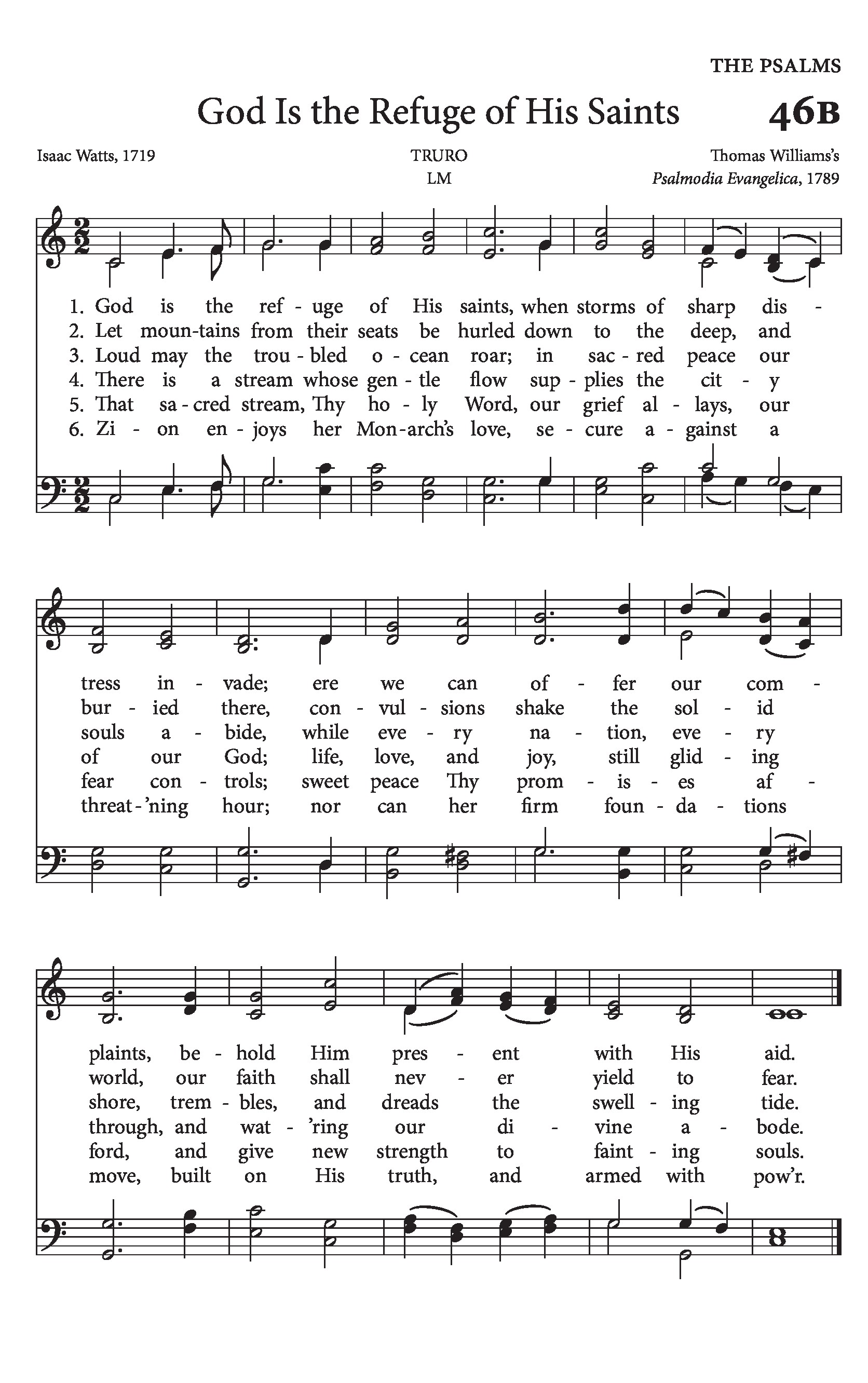 Hymn Sheet for God Is the Refuge of His Saints