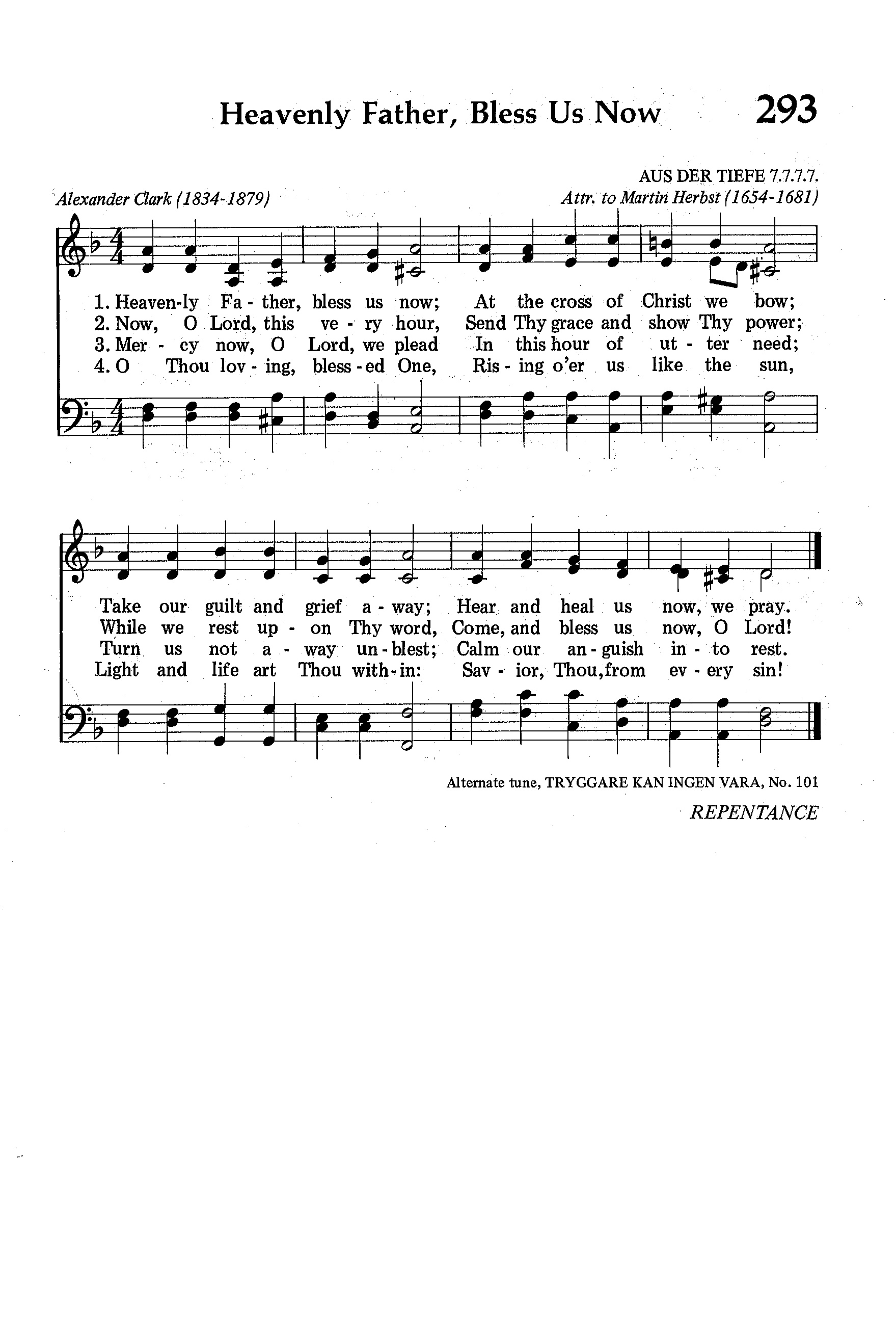 Hymn Sheet for Heavenly Father, Bless Us Now
