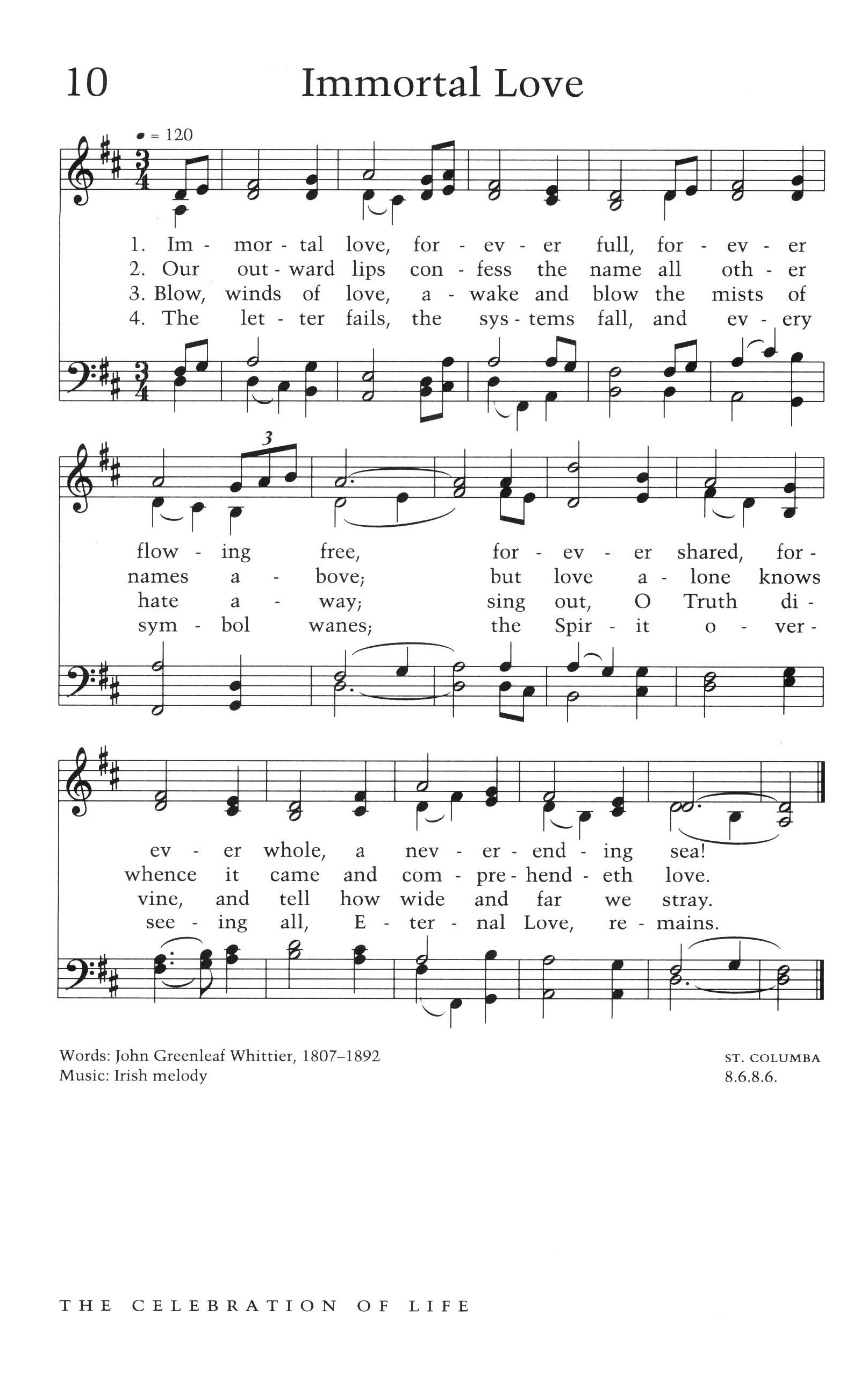 Hymn Sheet for Immortal Love, Forever Full