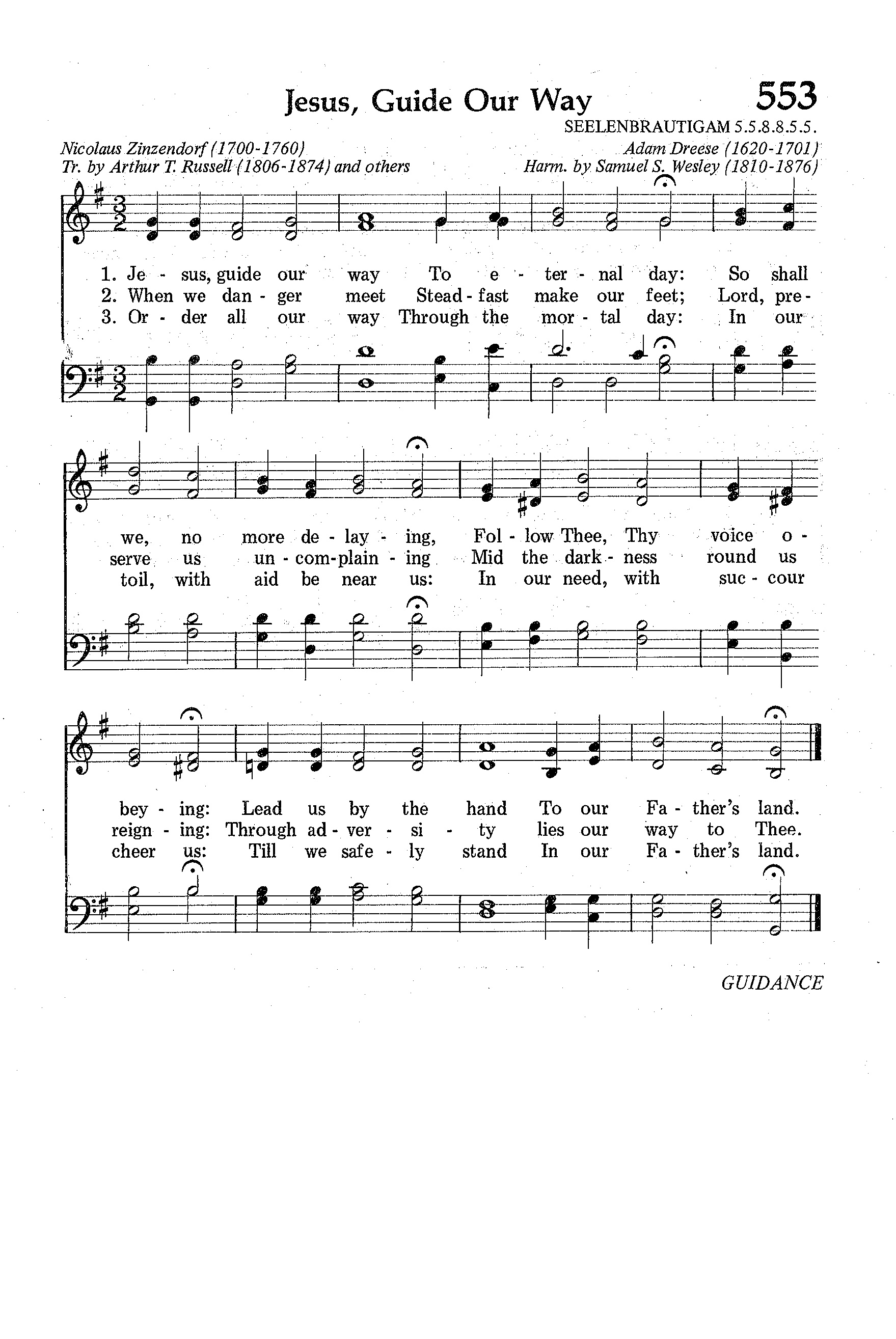 Hymn Sheet for Jesus, Guide Our Way
