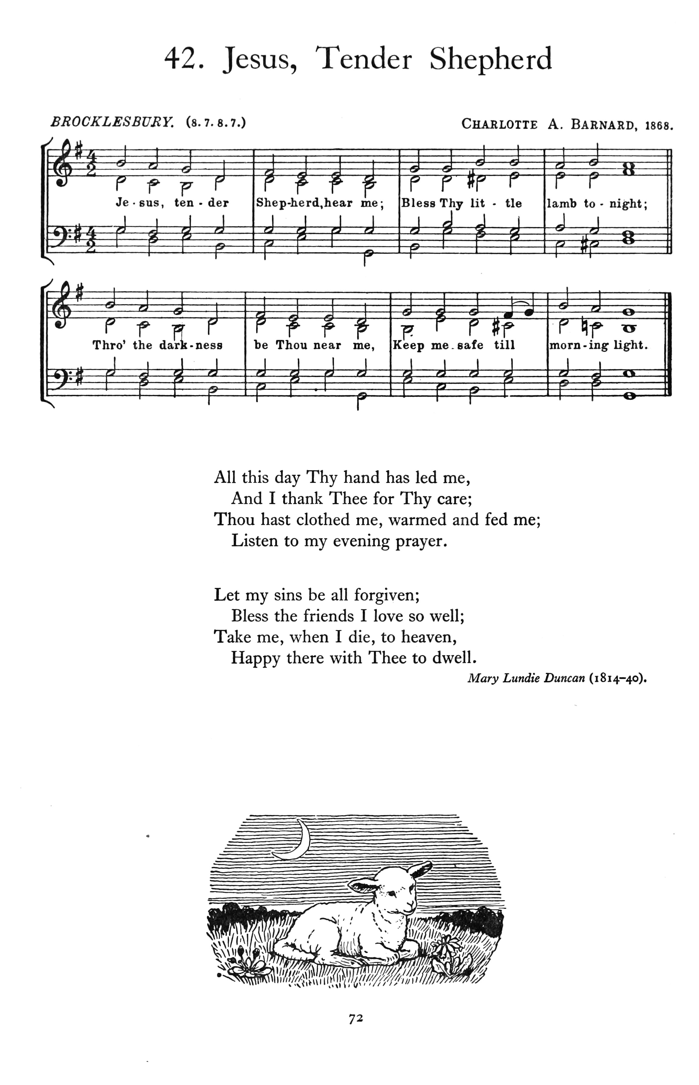 Hymn Sheet for Jesus, Tender Shepherd, Hear Me