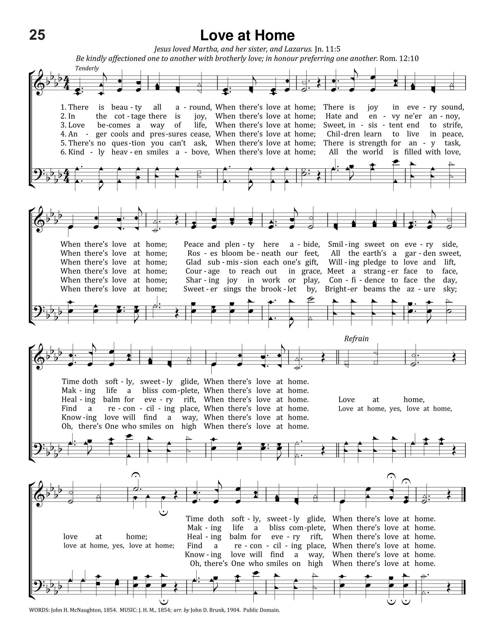 Hymn Sheet for Love at Home