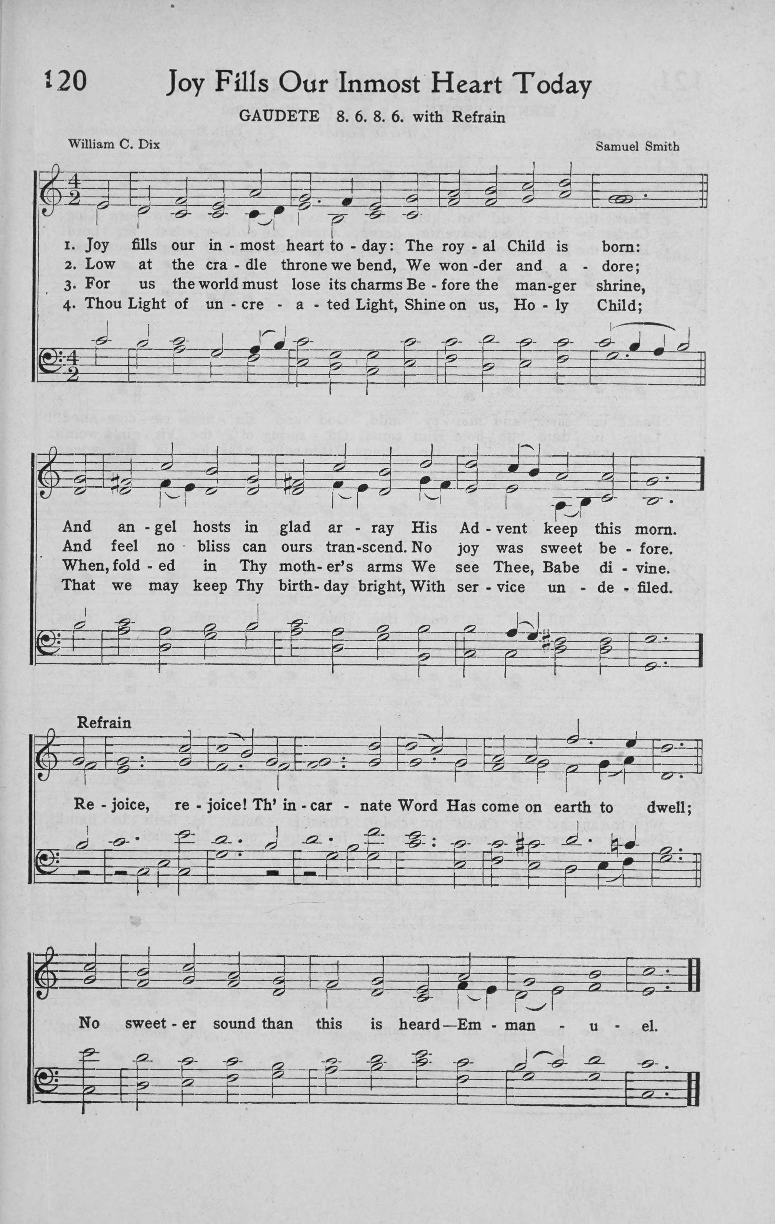 Hymn Sheet for Joy Fills Our Inmost Hearts Today