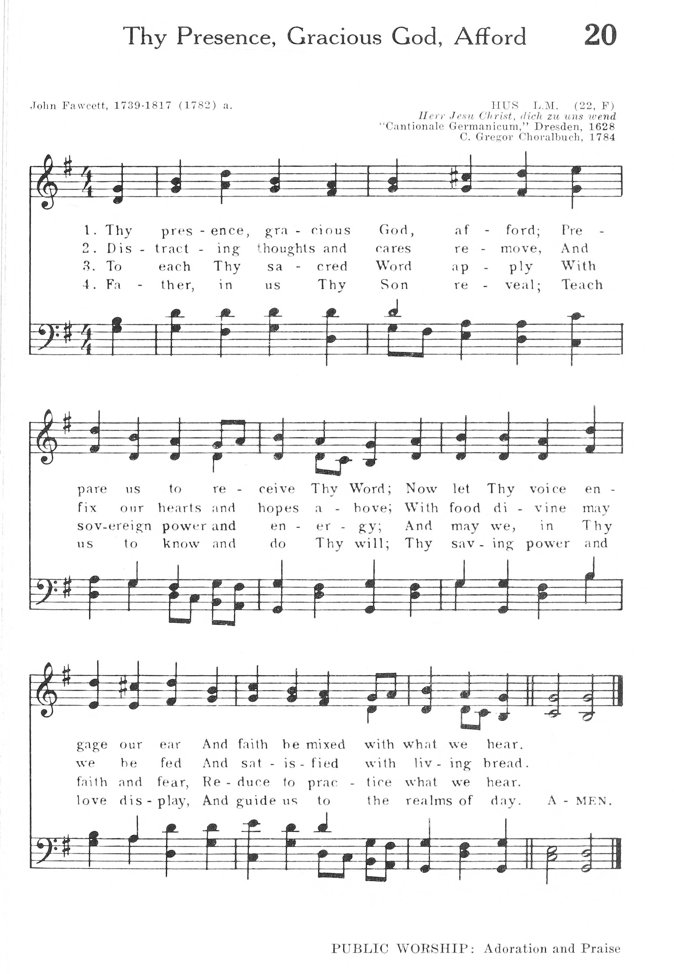 Hymn Sheet for Living Bread