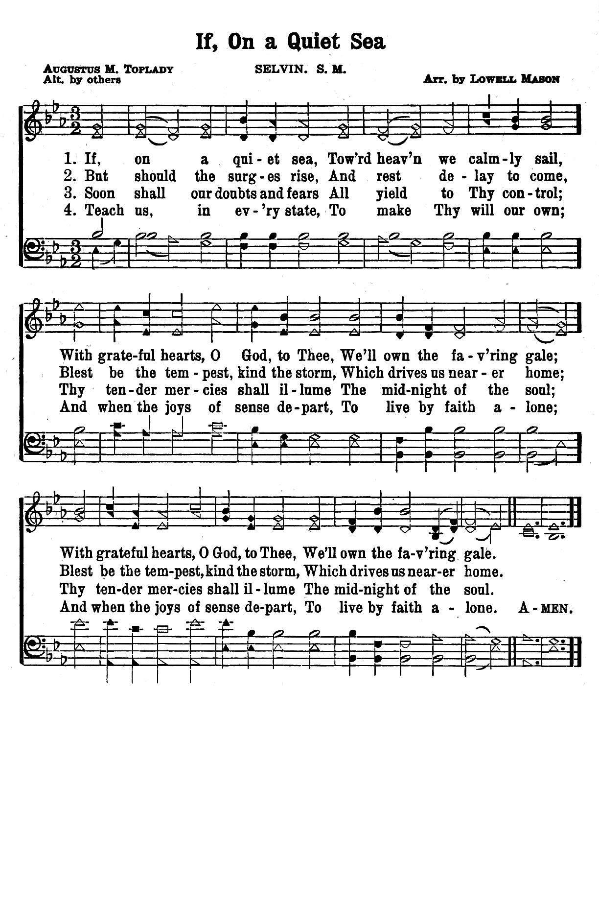 Hymn Sheet for If on a Quiet Sea (Living by Faith)