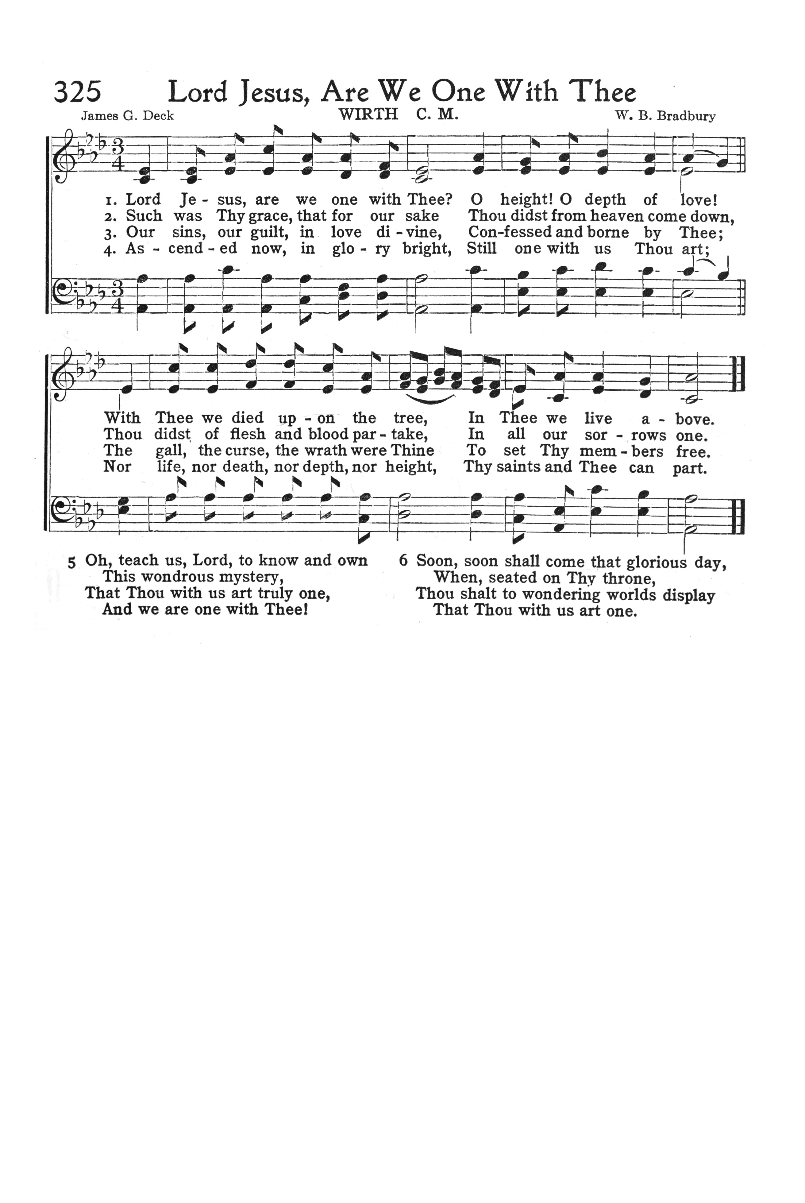 Hymn Sheet for Lord Jesus, are we one with Thee