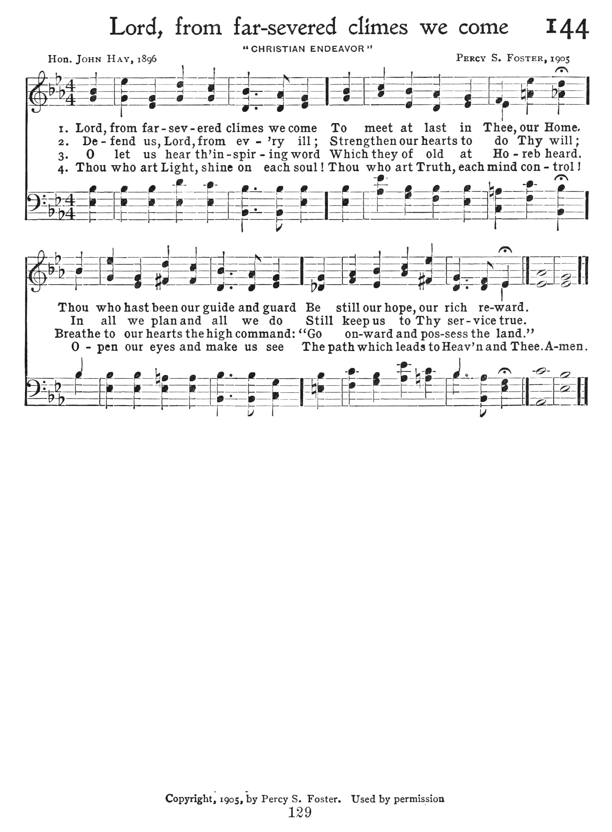 Hymn Sheet for Lord! from Far-severed Climes We Come