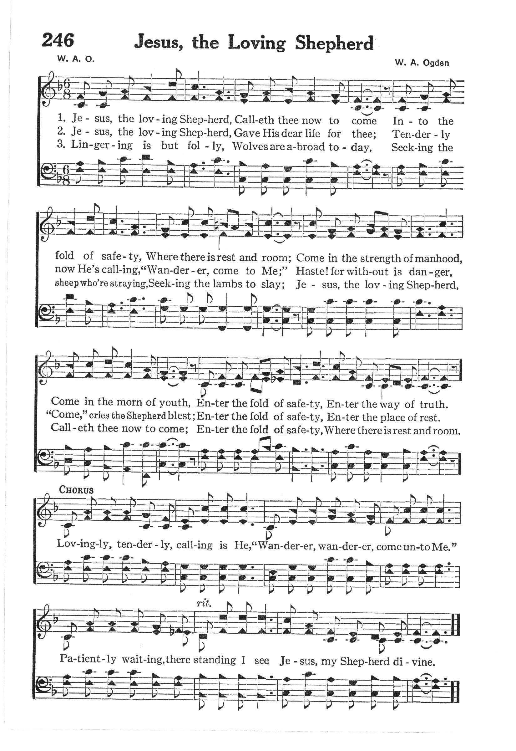 Hymn Sheet for Lovingly, Tenderly Calling
