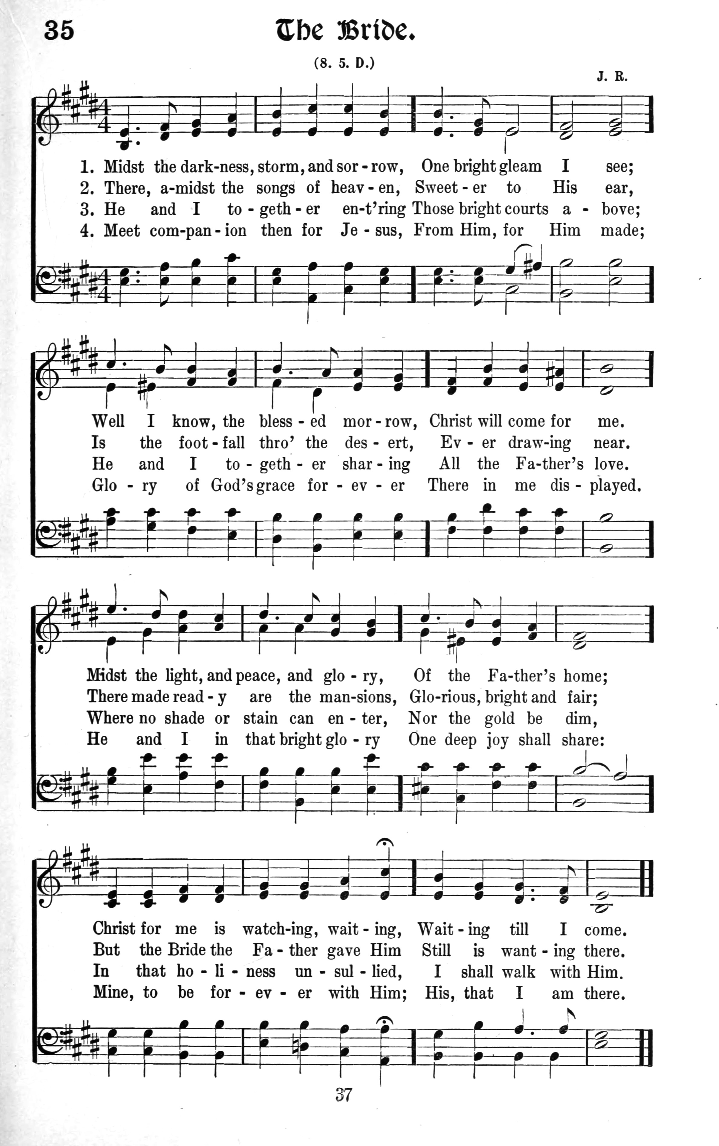 Hymn Sheet for 'Midst the Darkness, Storm, and Sorrow