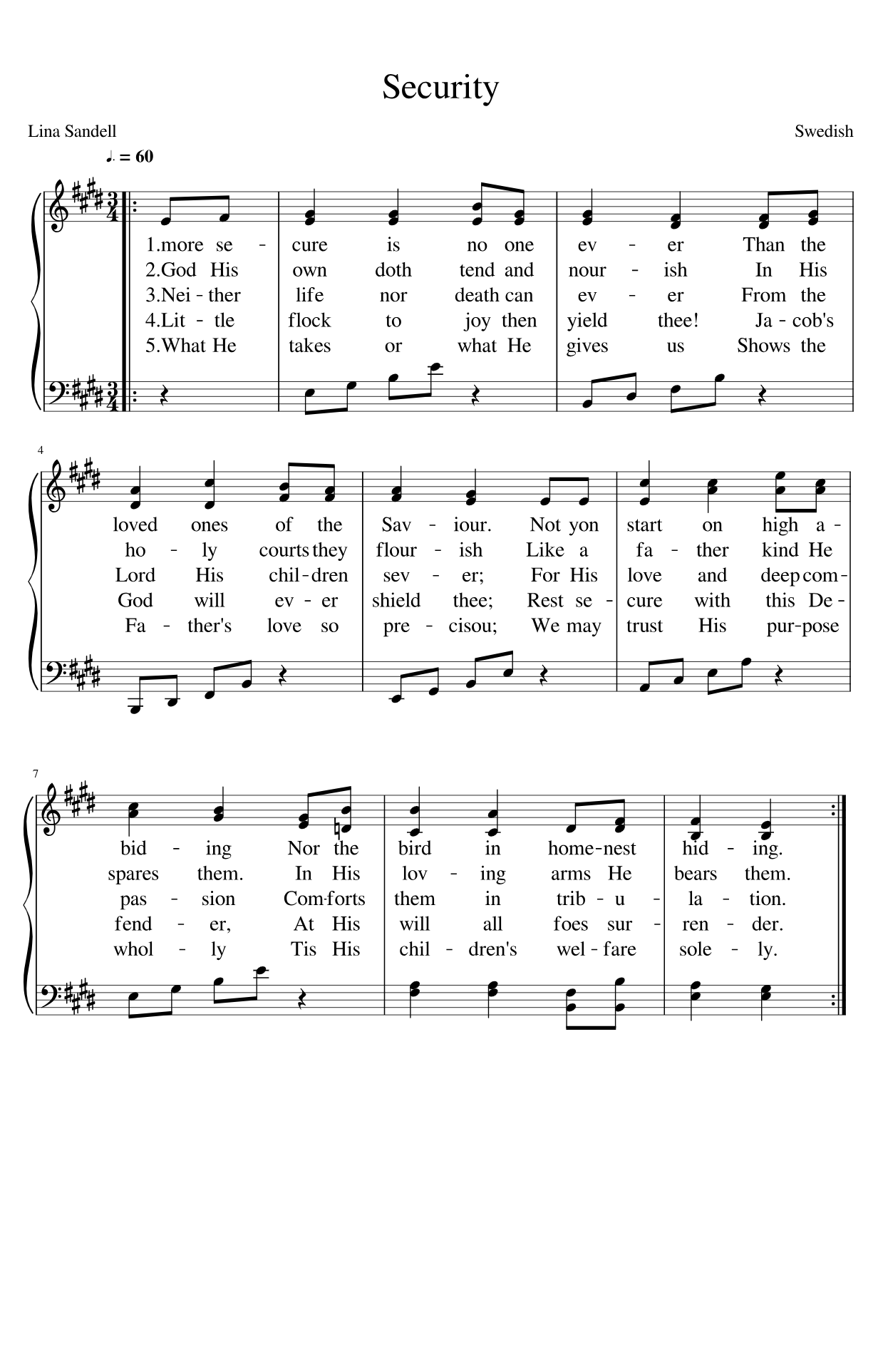 Hymn Sheet for More Secure Is No One Ever - Security