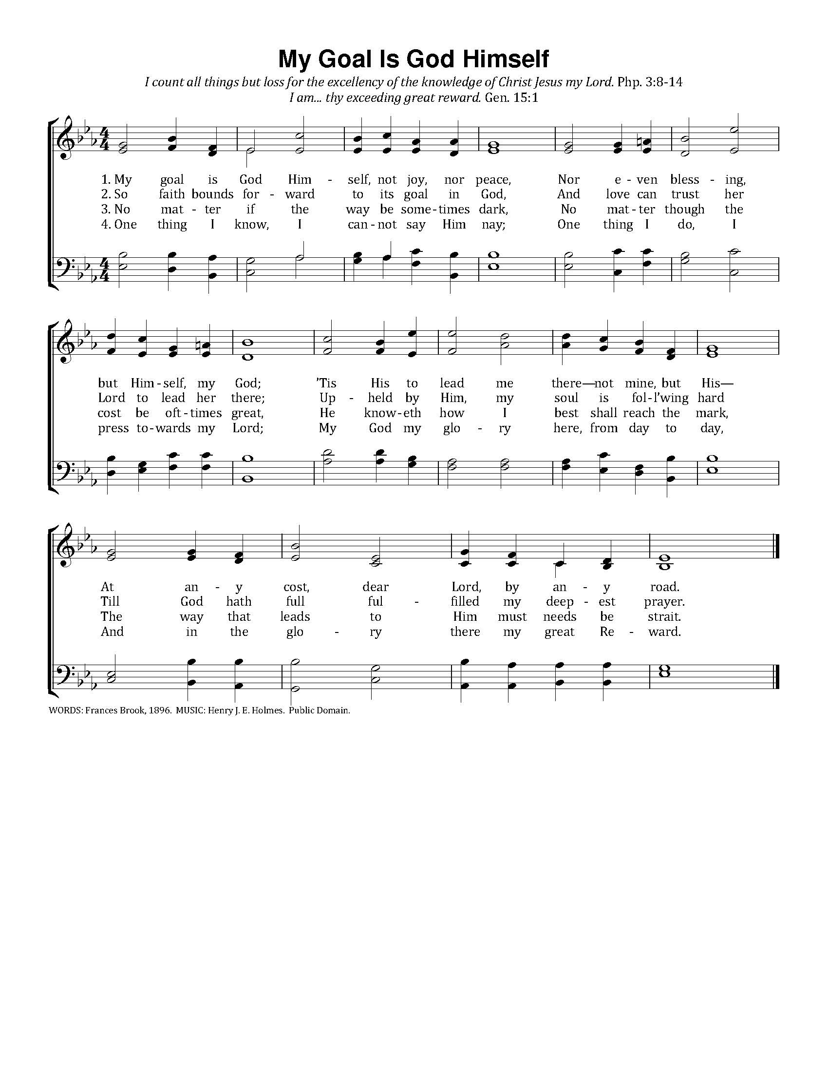 Hymn Sheet for My Goal Is God Himself