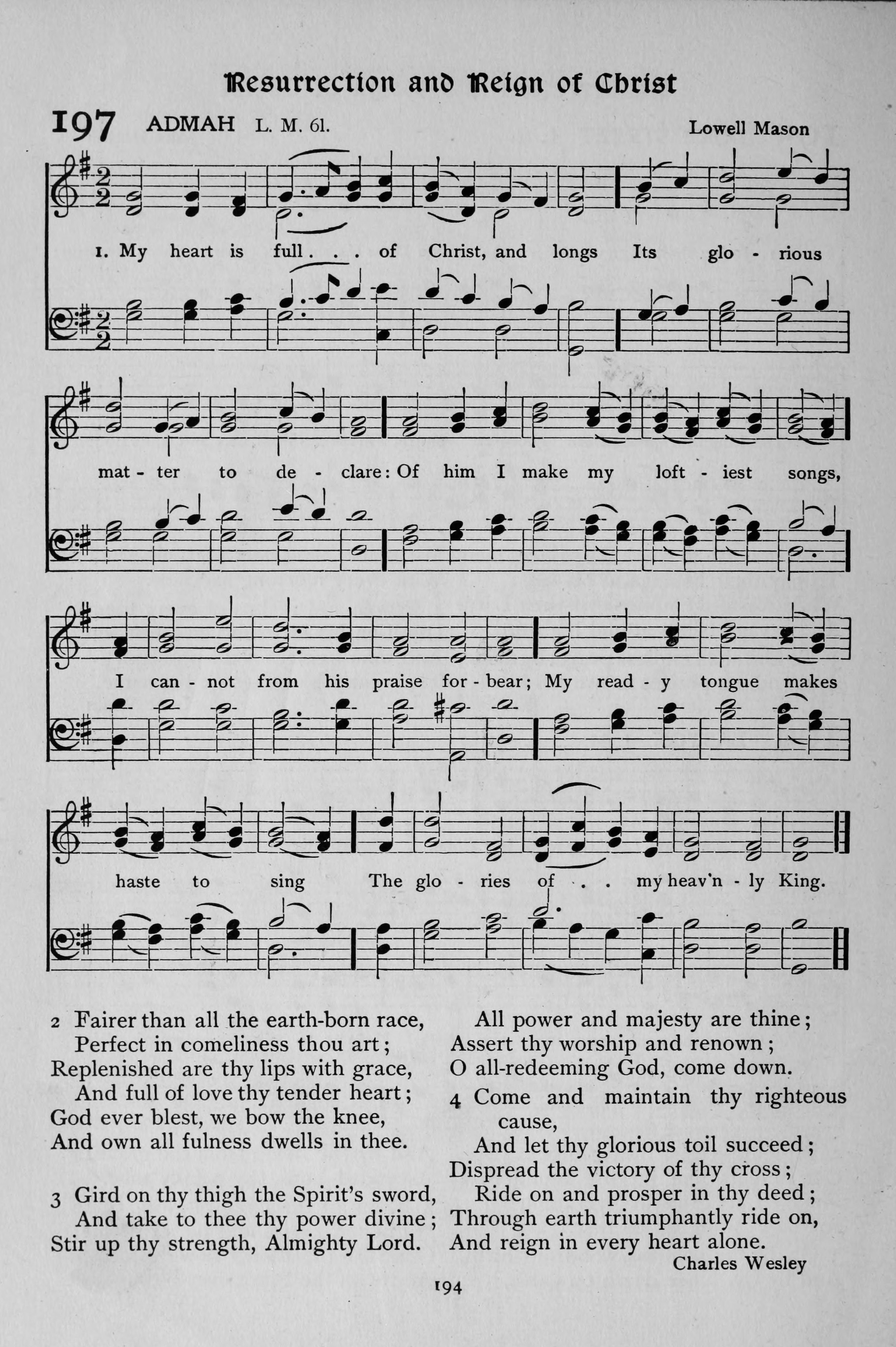 Hymn Sheet for My Heart Is Full of Christ