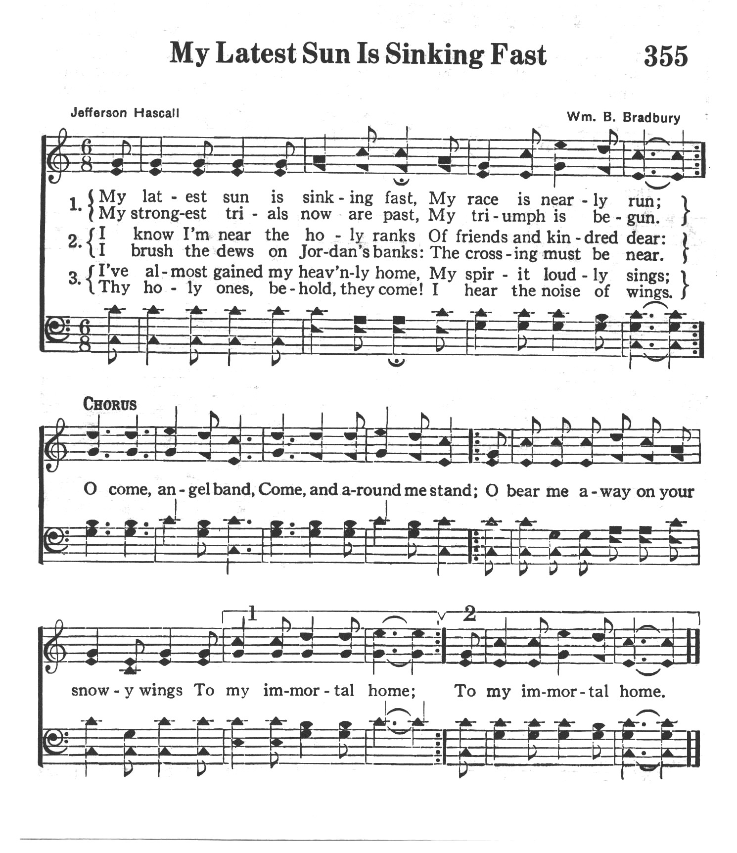 Hymn Sheet for My Latest Sun Is Sinking Fast