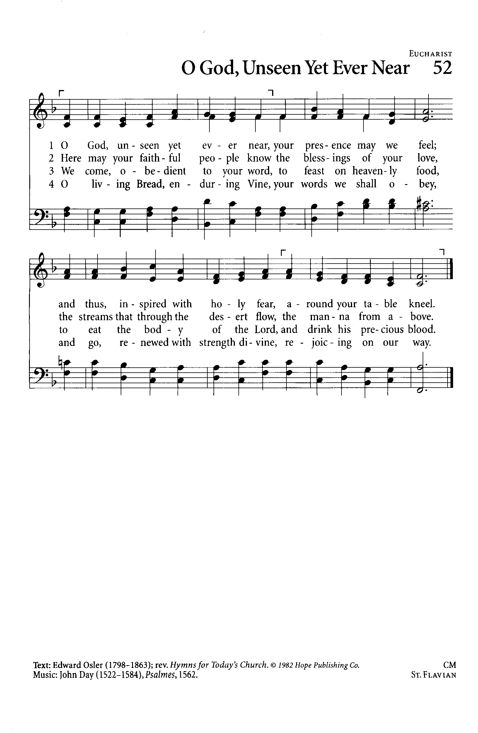 Hymn Sheet for O God, Unseen, Yet Ever Near