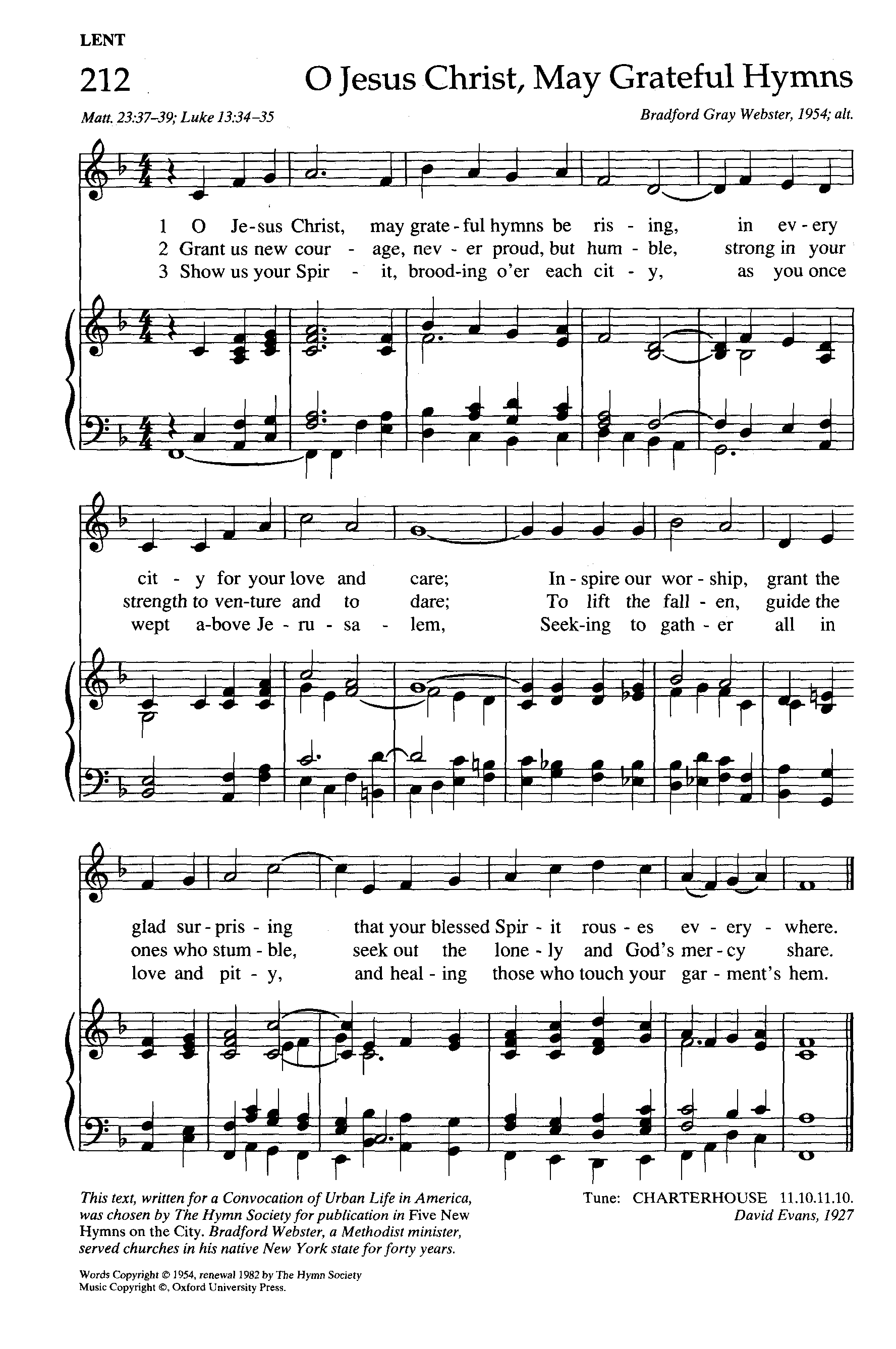Hymn Sheet for O Jesus Christ, to You