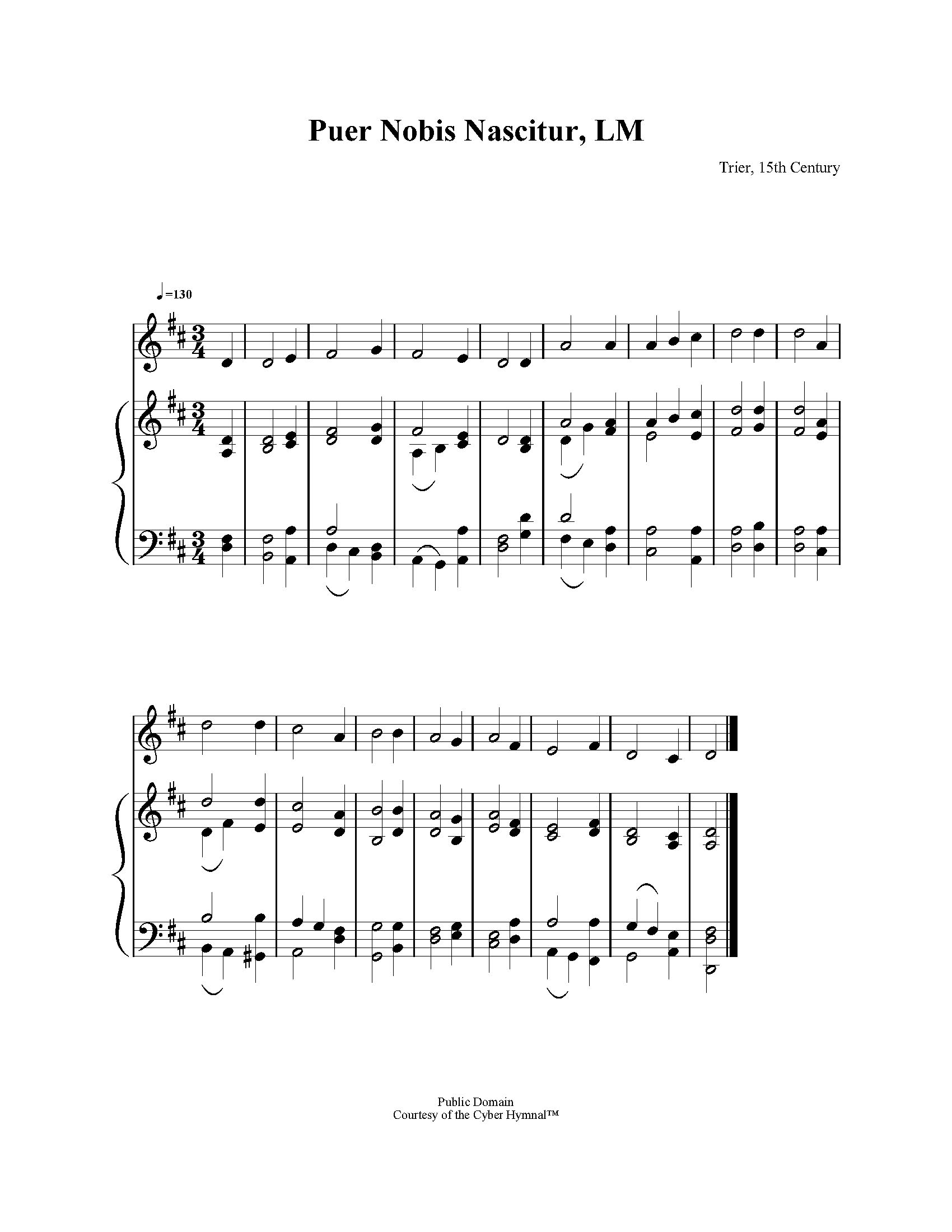 Hymn Sheet for A Boy Is Born In Bethlehem