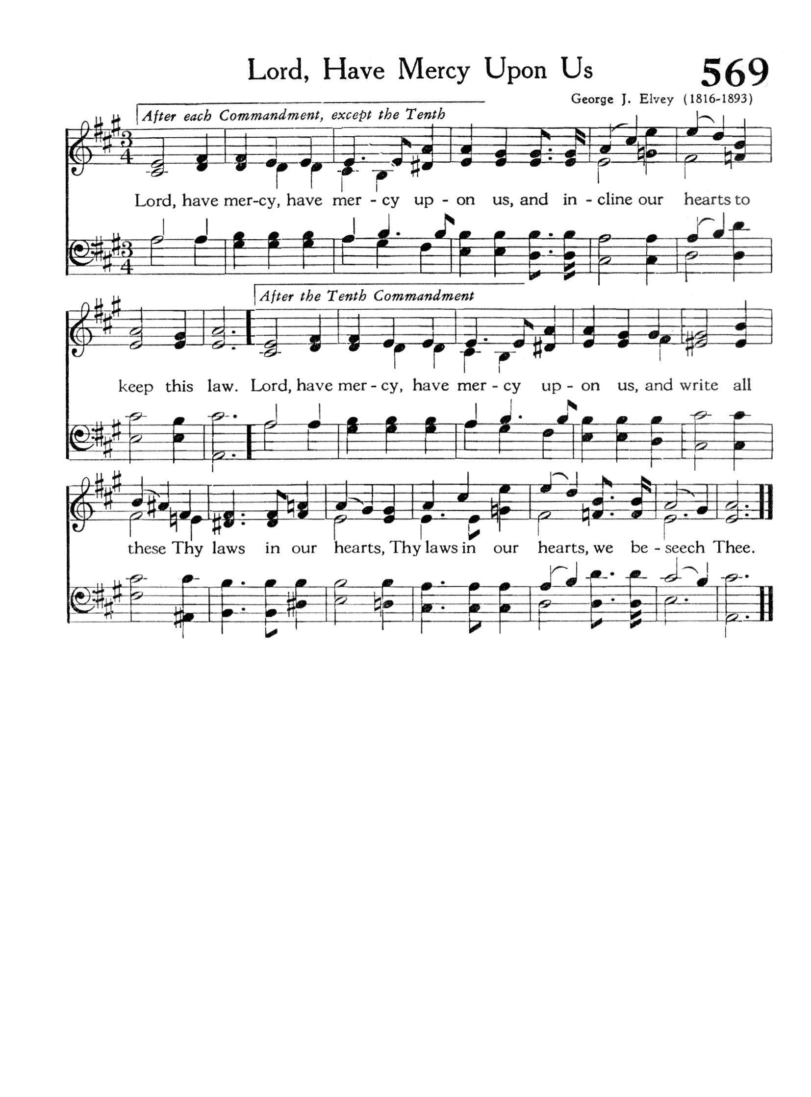 Hymn Sheet for Incline our hearts to keep this law