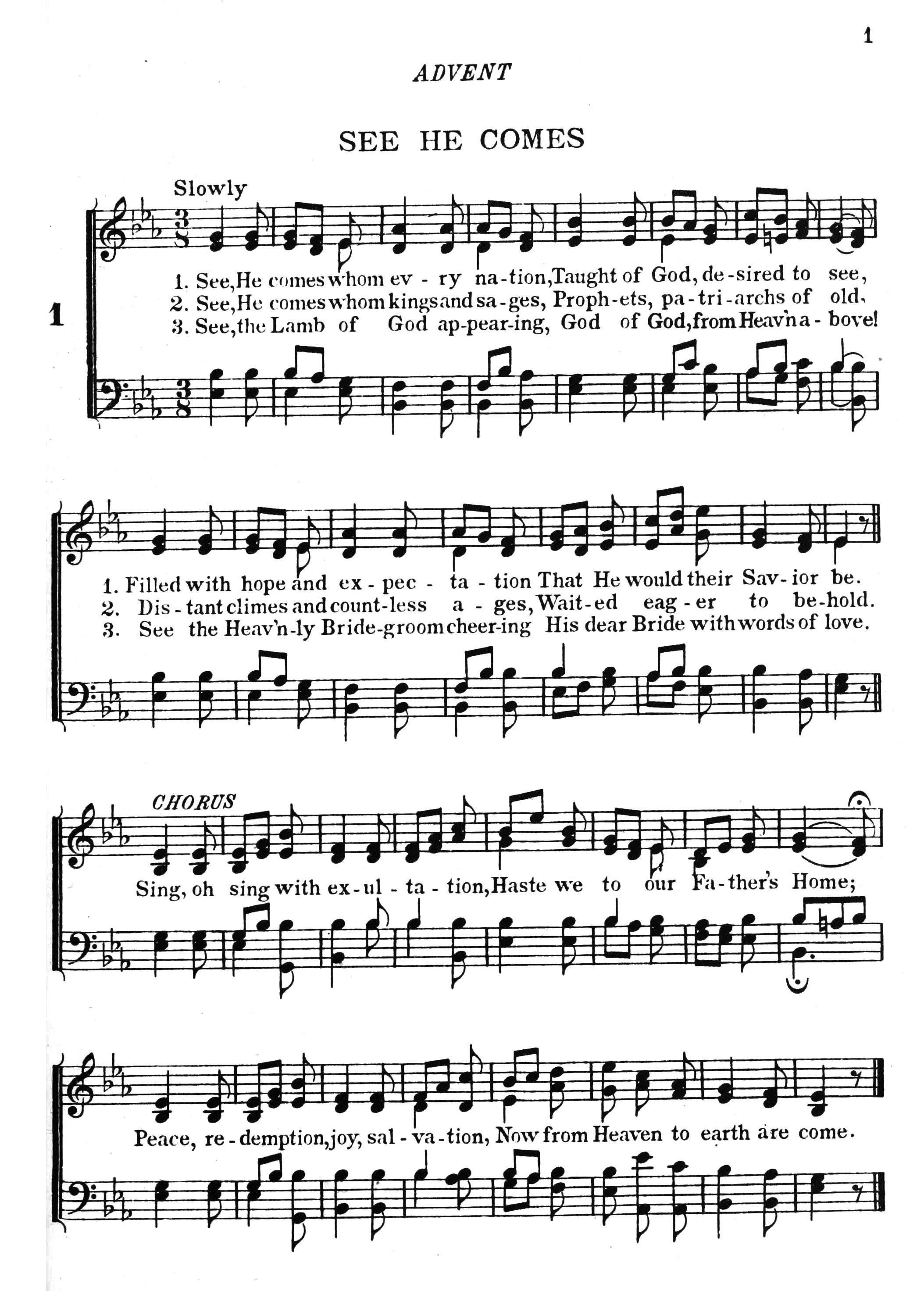 Hymn Sheet for See, He Comes