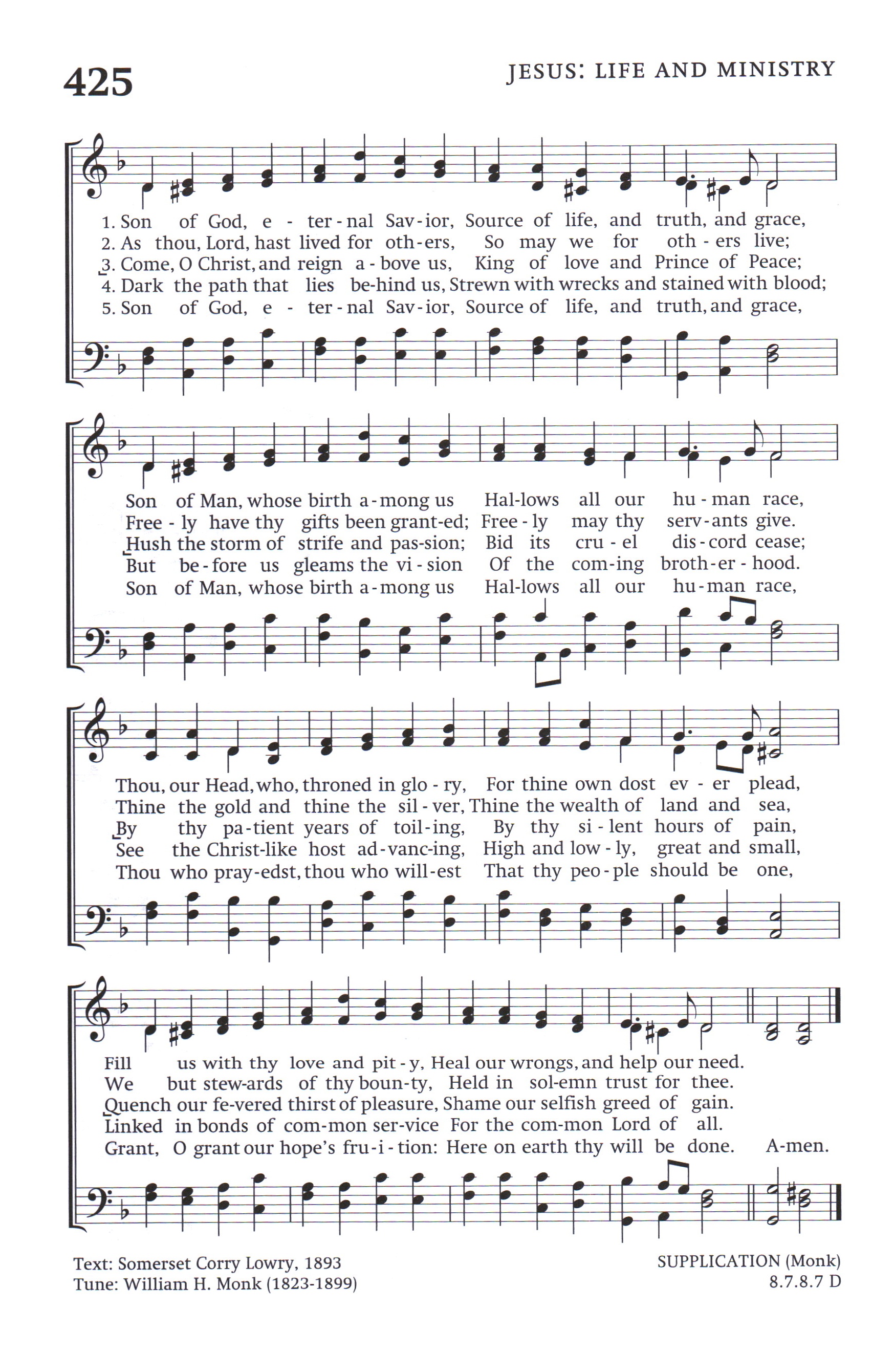 Hymn Sheet for Son of God, Eternal Savior