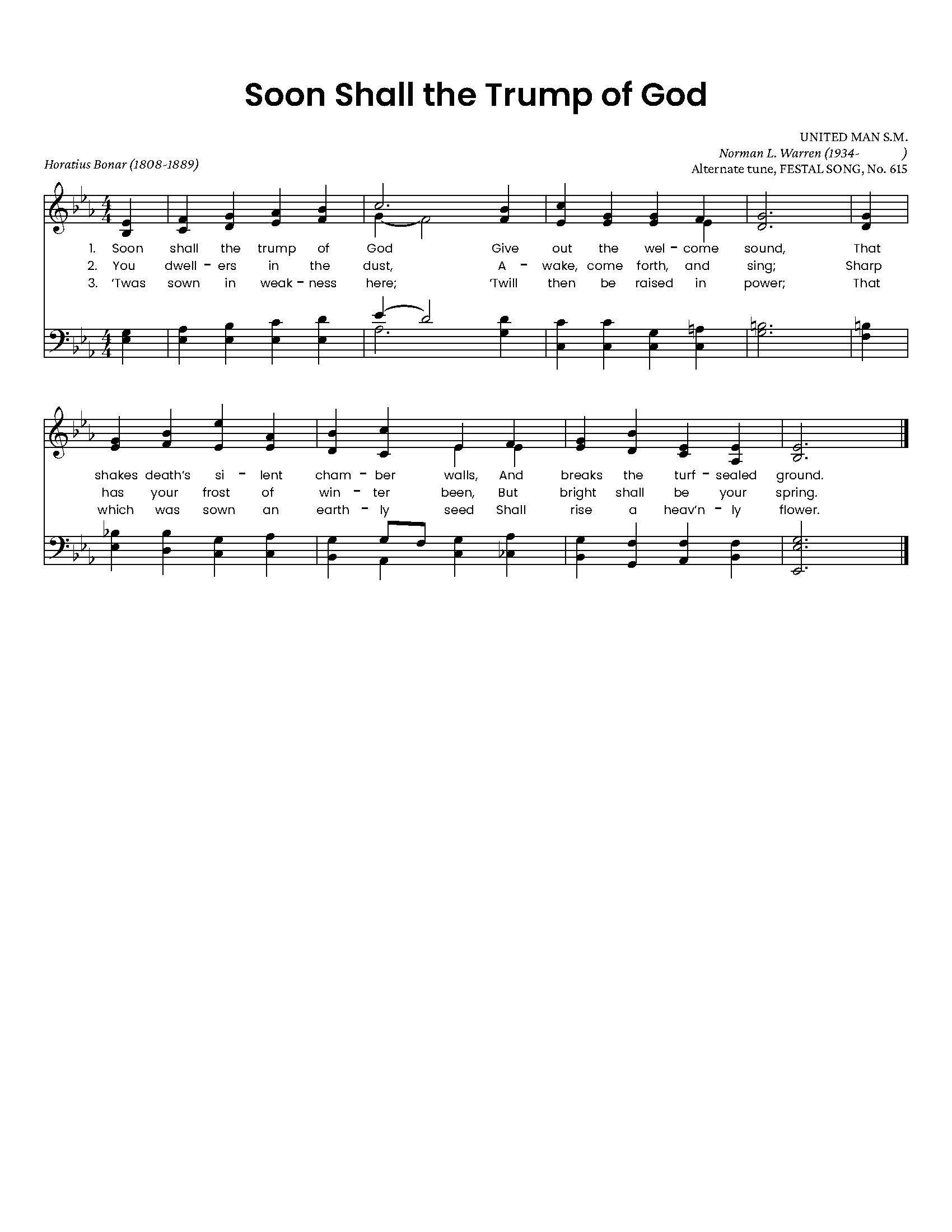 Hymn Sheet for Soon Shall the Trump of God