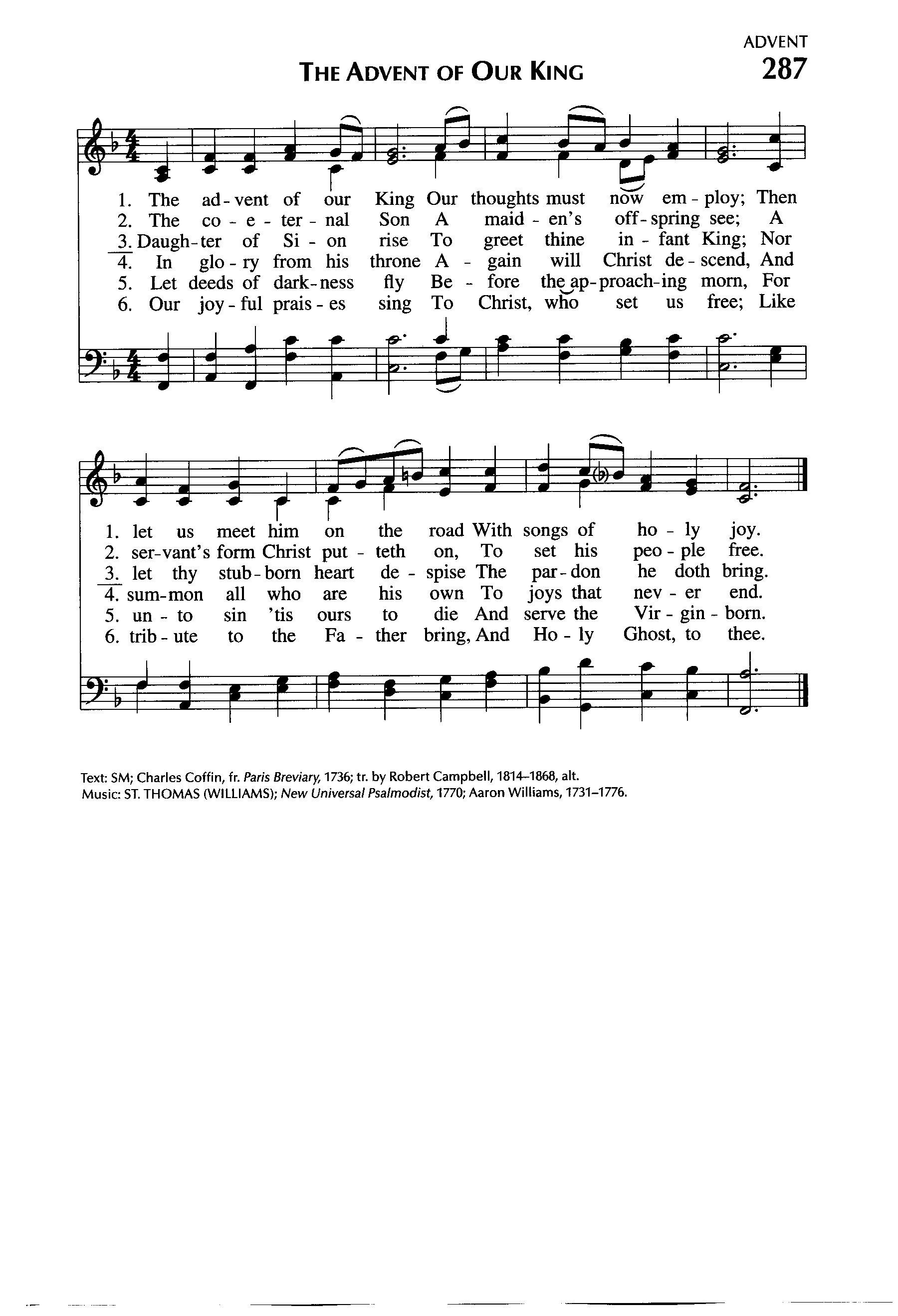 Hymn Sheet for The Advent of Our King