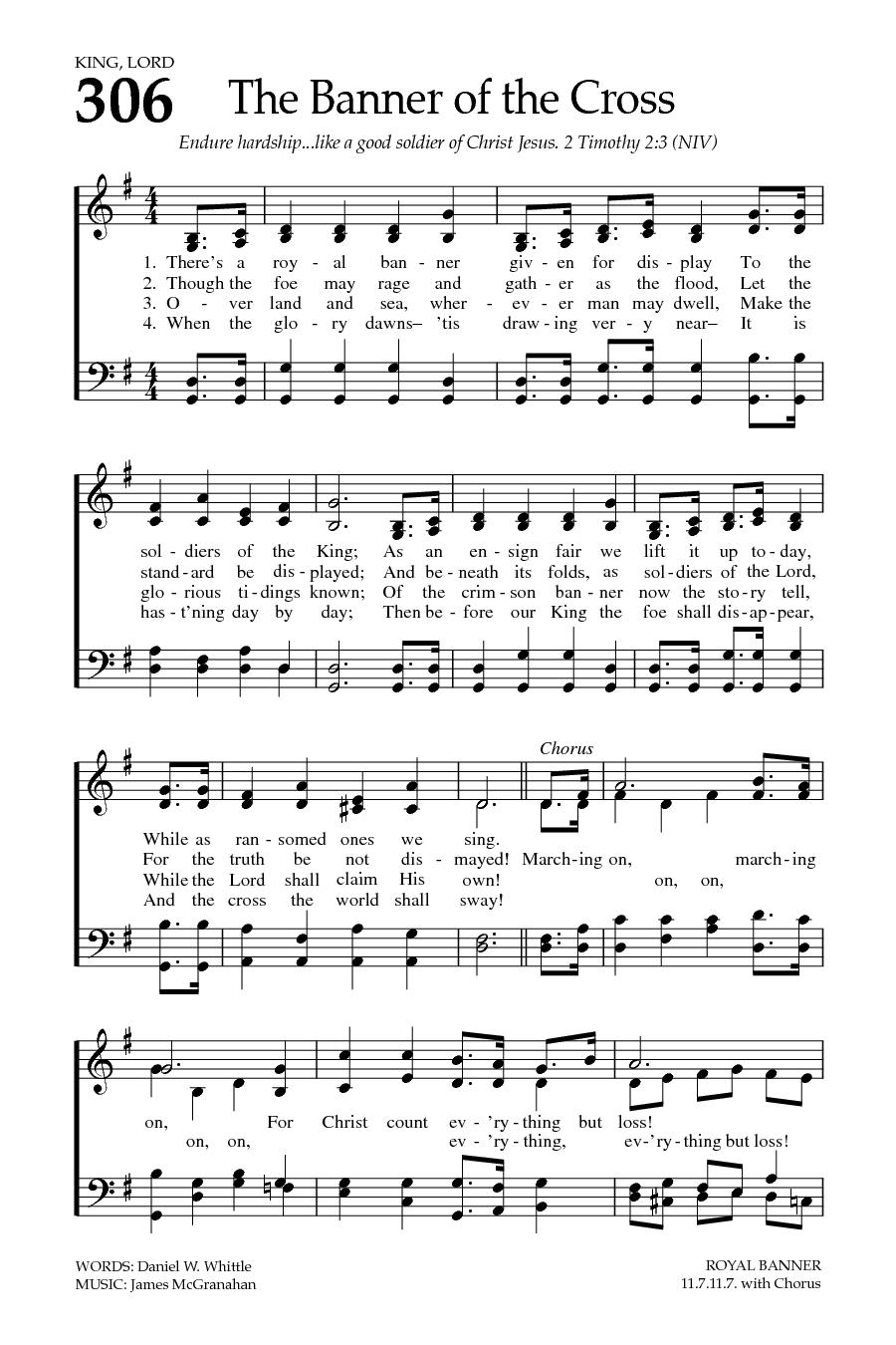 Hymn Sheet for The Banner of the Cross