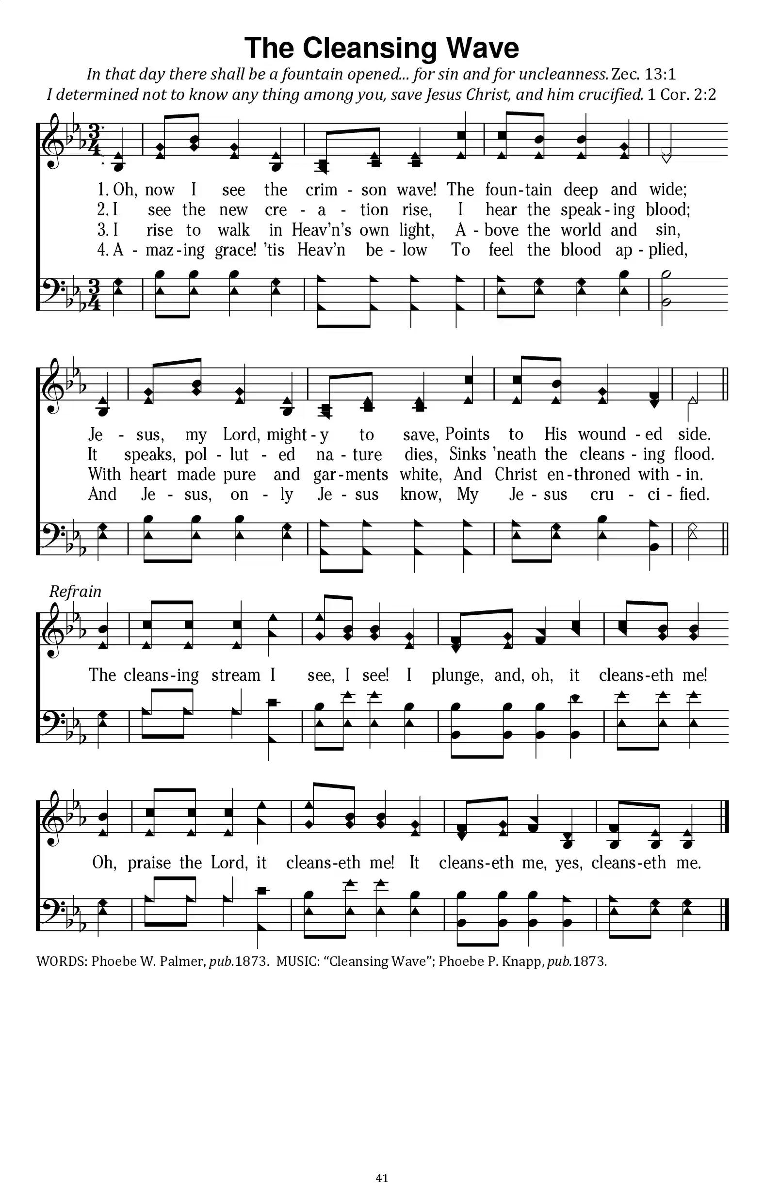 Hymn Sheet for The Cleansing Wave