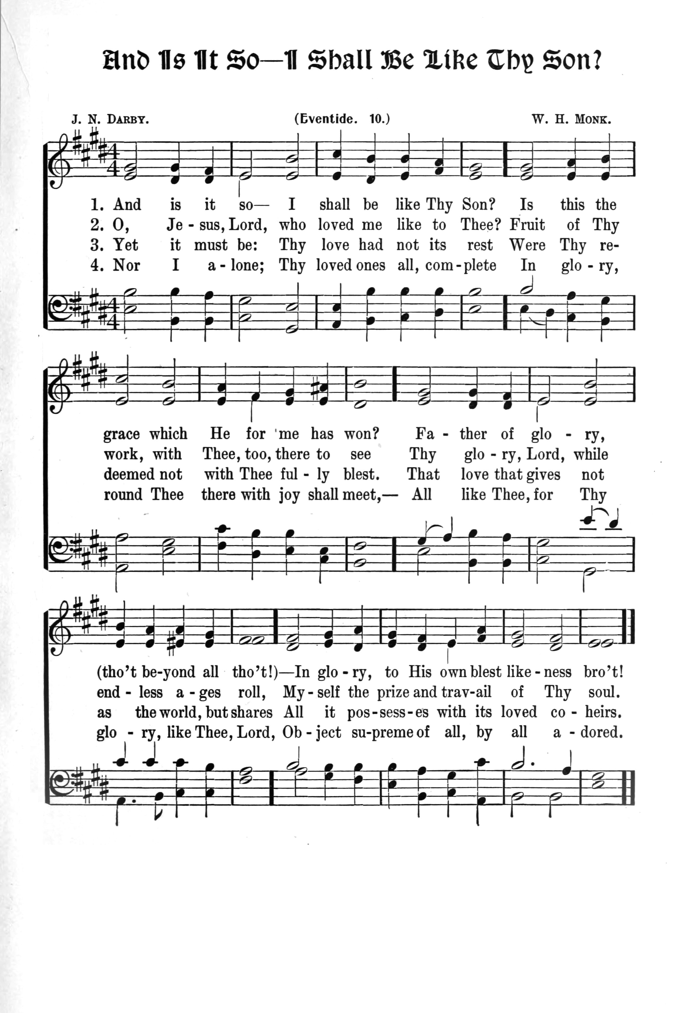 Hymn Sheet for The Hope of Day (I Shall Be Like Thy Son)