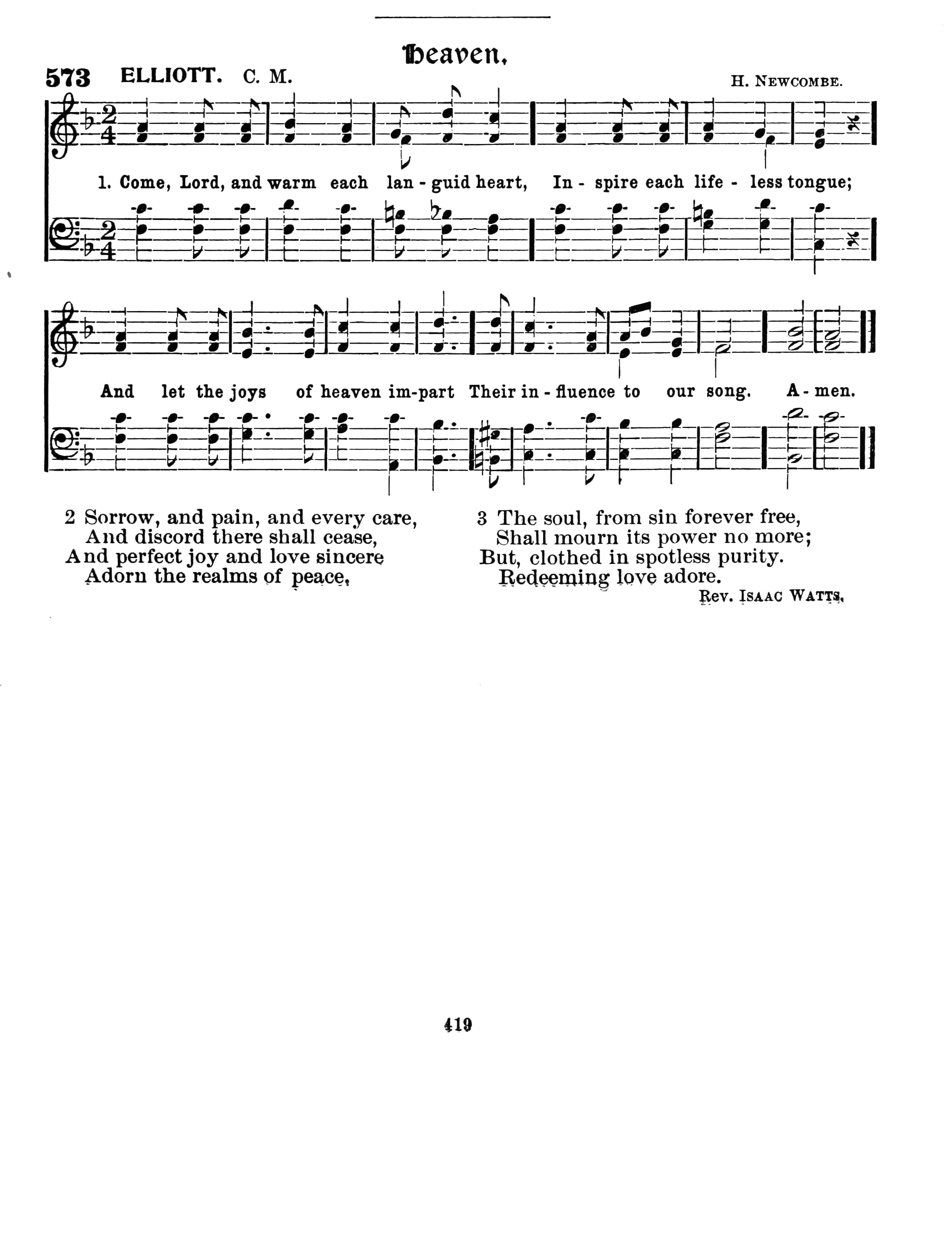 Hymn Sheet for The Joys of Heaven