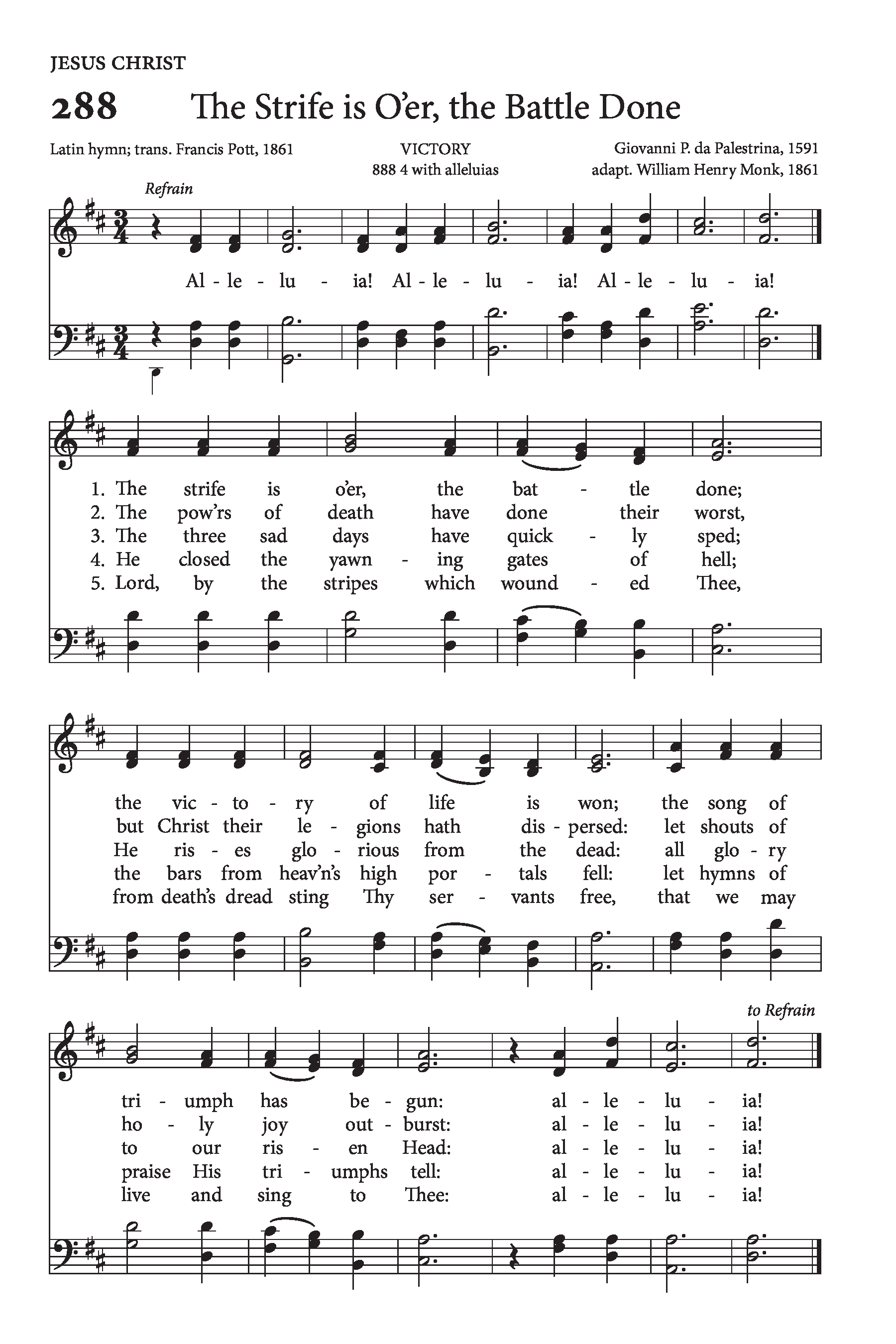 Hymn Sheet for The Strife Is O’er, The Battle Done
