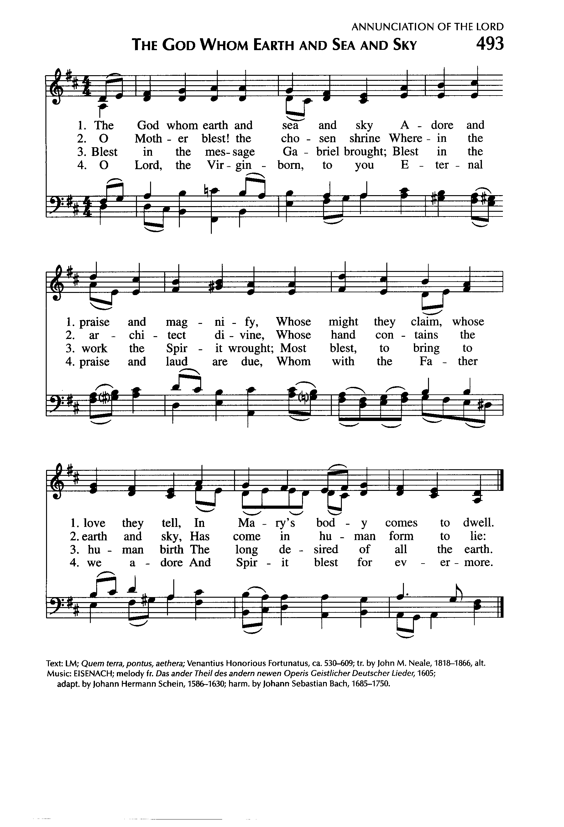 Hymn Sheet for The Word Whom Earth and Sea and Sky