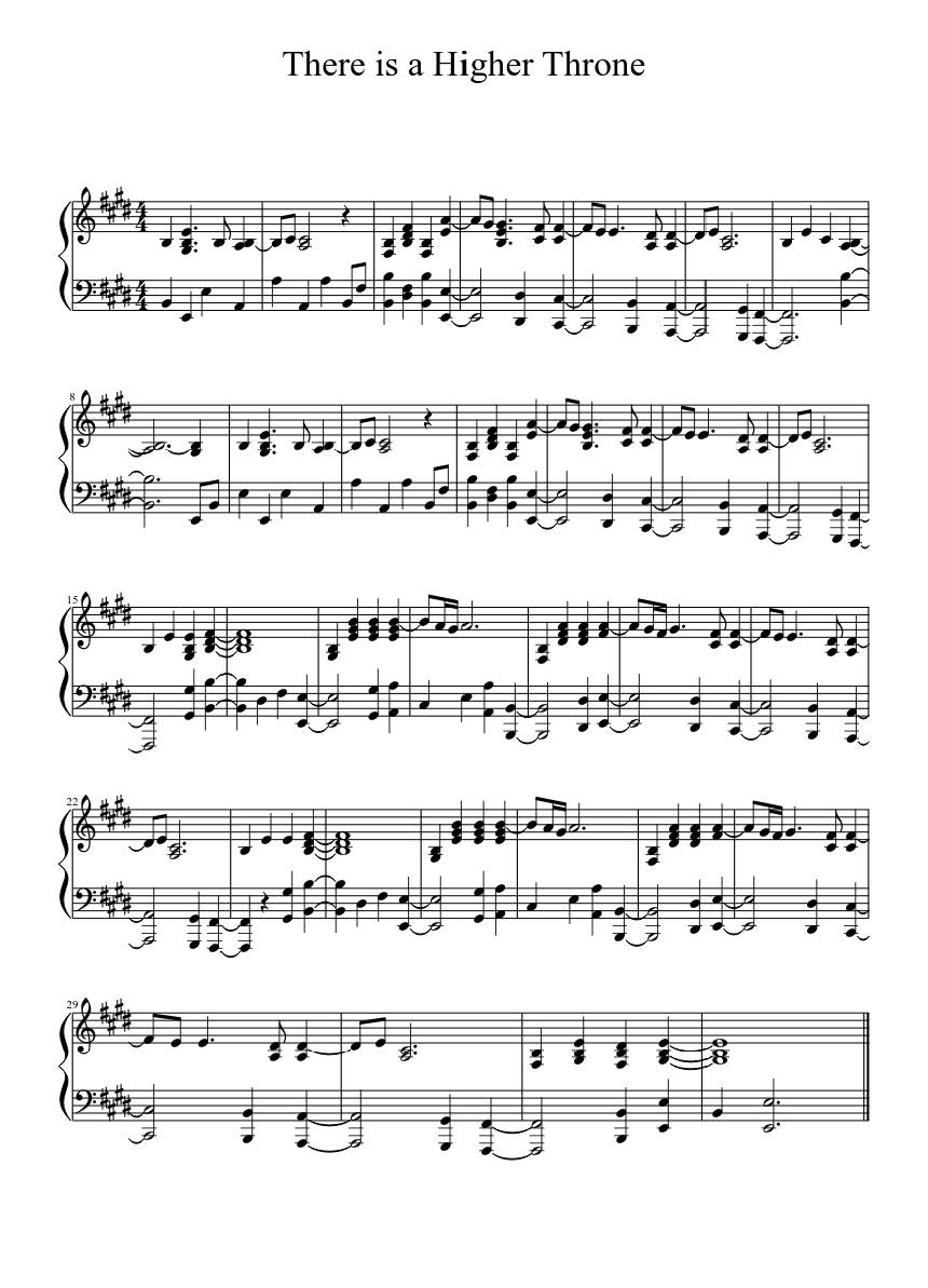 Hymn Sheet for There Is a Higher Throne