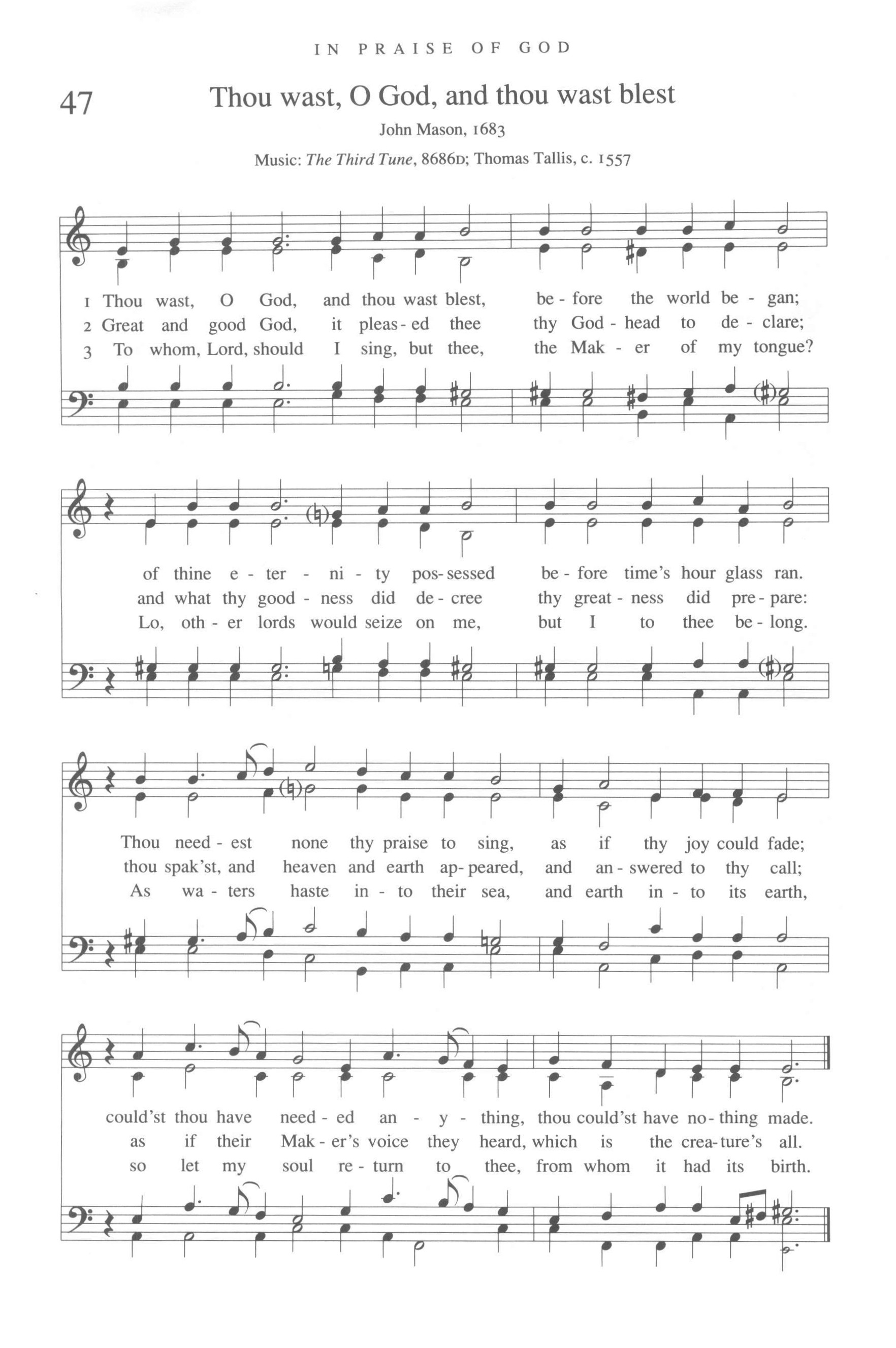 Hymn Sheet for Thou Wast, O God, and Thou Wast Blest
