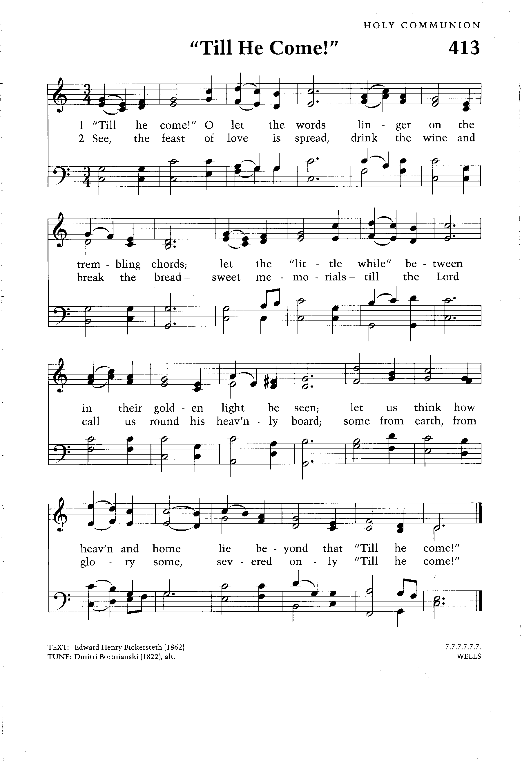 Hymn Sheet for Till He Come