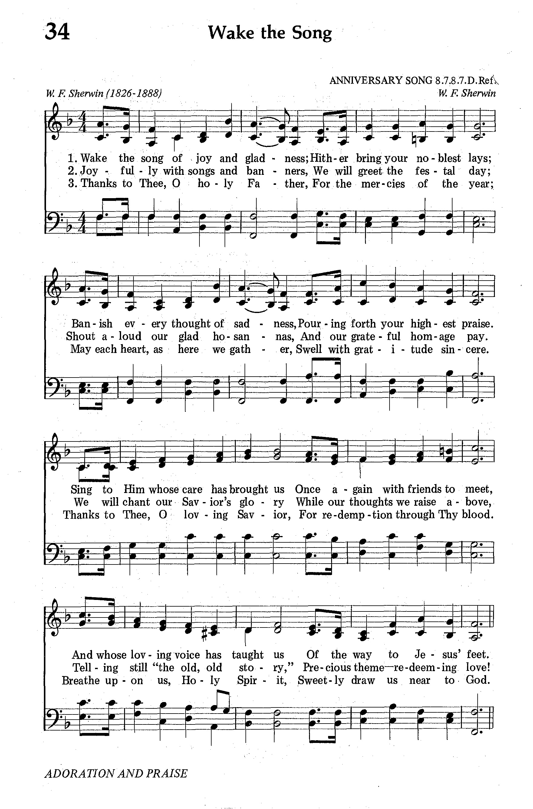 Hymn Sheet for Wake the Song